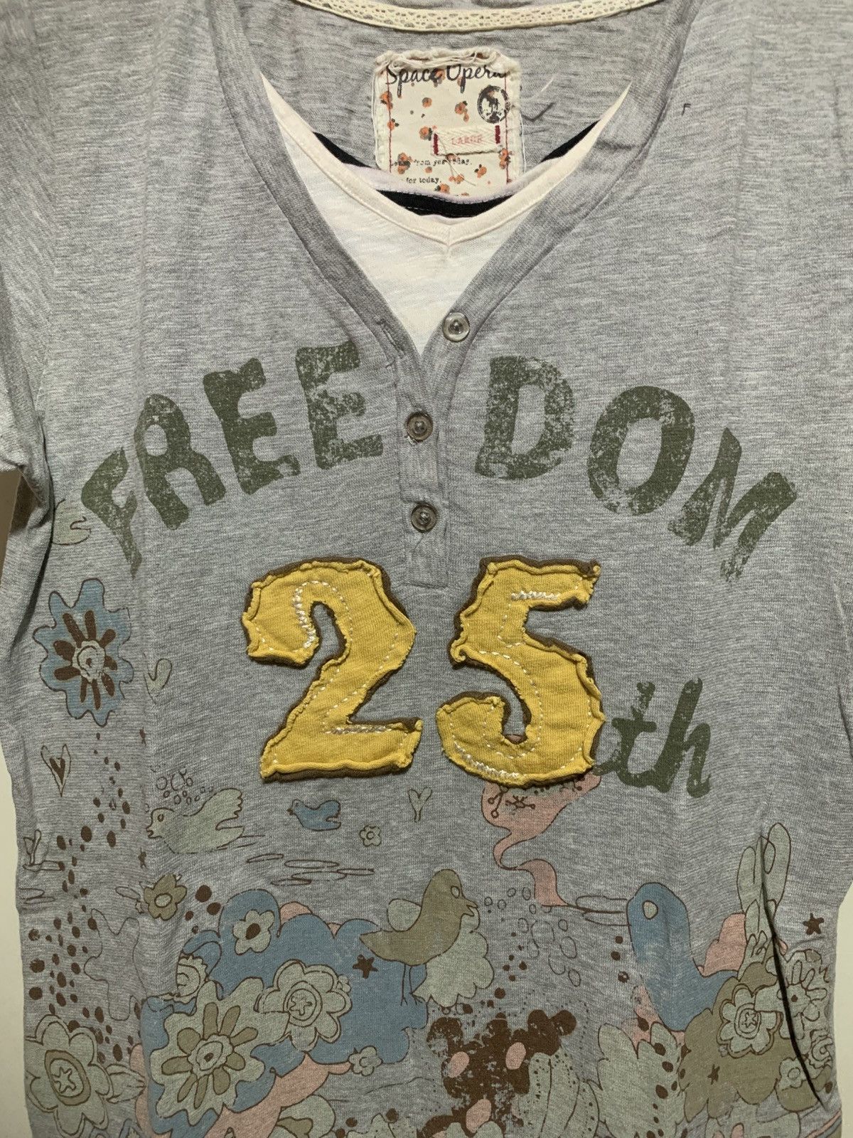 Japanese Brand Japanese Freedom 25th Patch Poem Tee Shirt Size US M / EU 48-50 / 2 - 8 Thumbnail