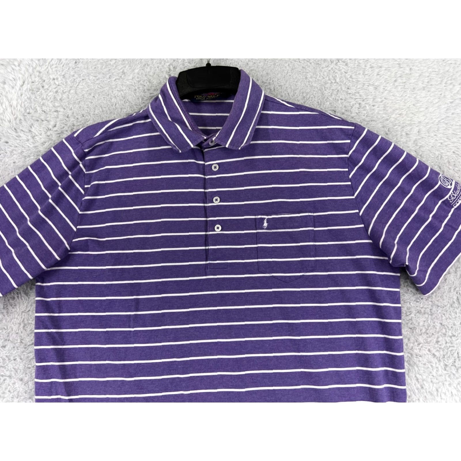 Ralph Lauren Ralph Lauren Polo Shirt Mens Large Purple Polo Shirt Collared Embroidered Logo Golf Sports Knit Cotton Short Sleeve Shirt Size US L / EU 52-54 / 3 - 5 Thumbnail