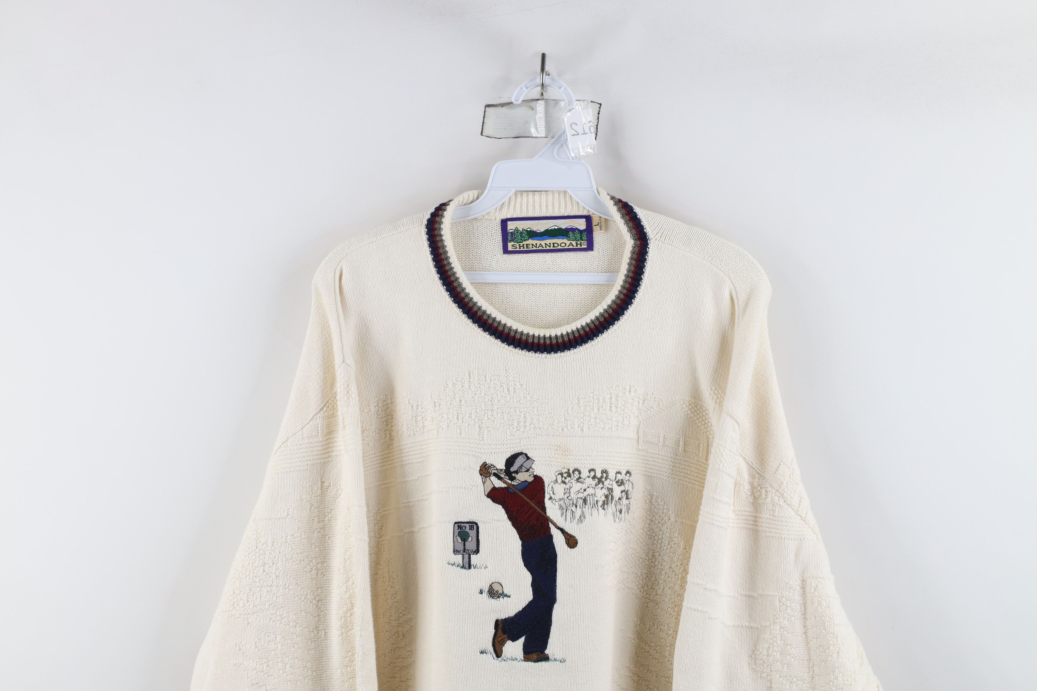 Vintage Vintage 90s Streetwear Over Print Cotton Knit Sweater USA Size US L / EU 52-54 / 3 - 2 Thumbnail