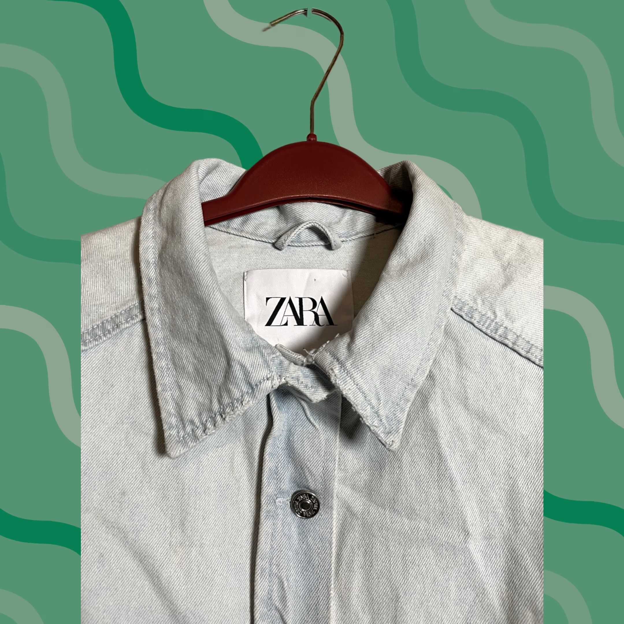 Zara Zara Men’s Denim Shirt Button-Up Regular Fit XL Blue, Distressed Trucker Style, Collared, Long Sleeve, Cotton, City/Designer Theme, Vintage No Size US XL / EU 56 / 4 - 1 Thumbnail
