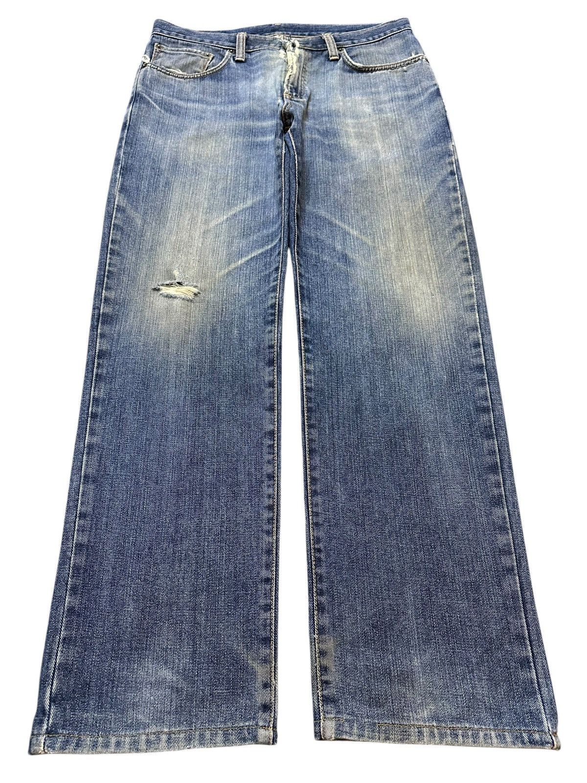 Edwin Vintage Japan Edwin 403 Blue Faded Wash Distress Style Jeans Size US 34 / EU 50 - 1 Thumbnail