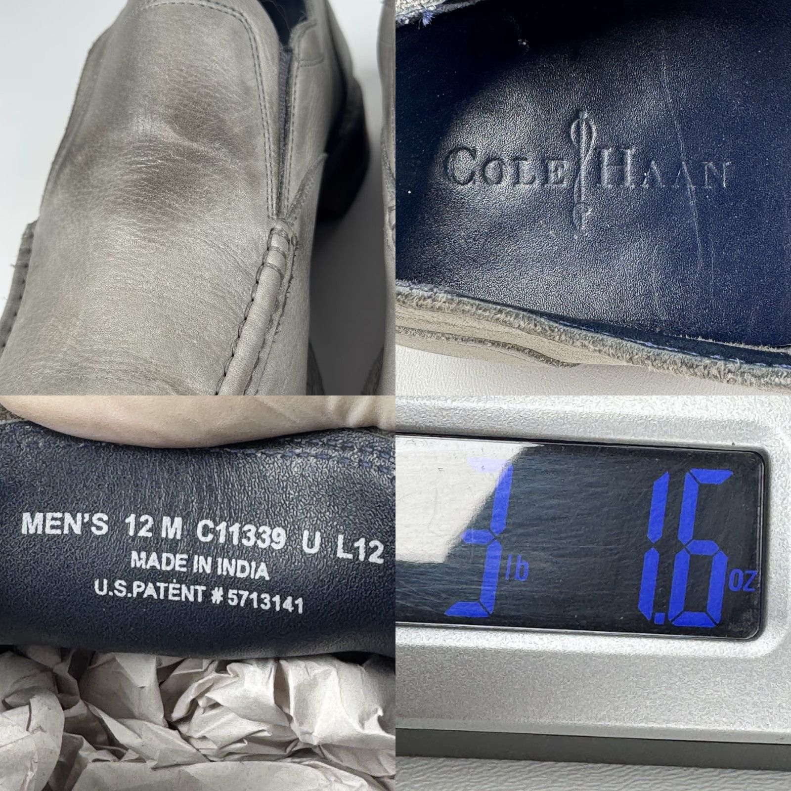 Cole Haan Cole Haan Air Grand Loafers Mens Size 12 Gray Leather Comfort Cushioned Size US 12 / EU 45 - 9 Thumbnail