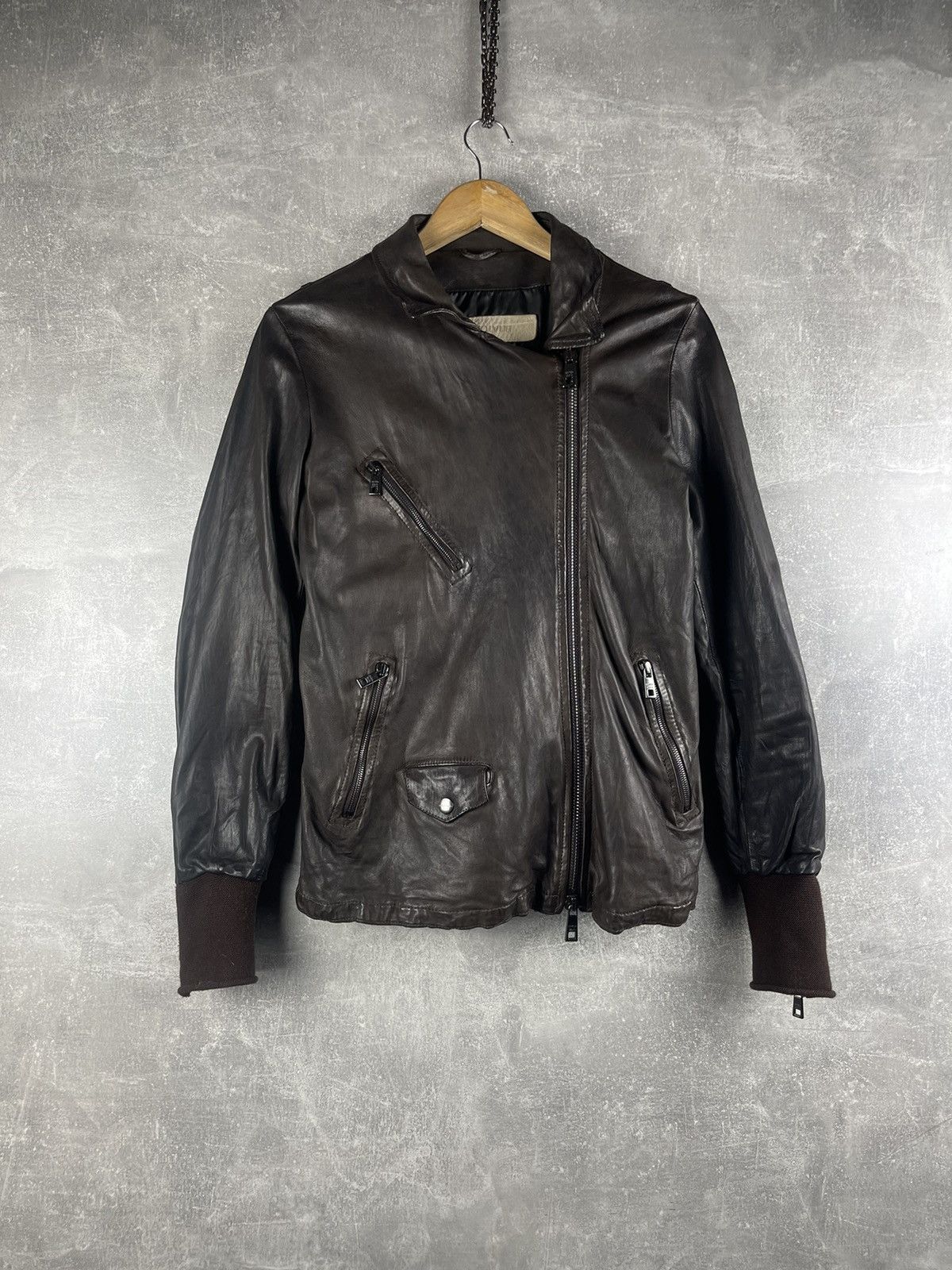 Giorgio Brato Giorgio Brato Dark Brown Vegetable-Tanned Leather Jacket Size US S / EU 44-46 / 1 - 1 Thumbnail
