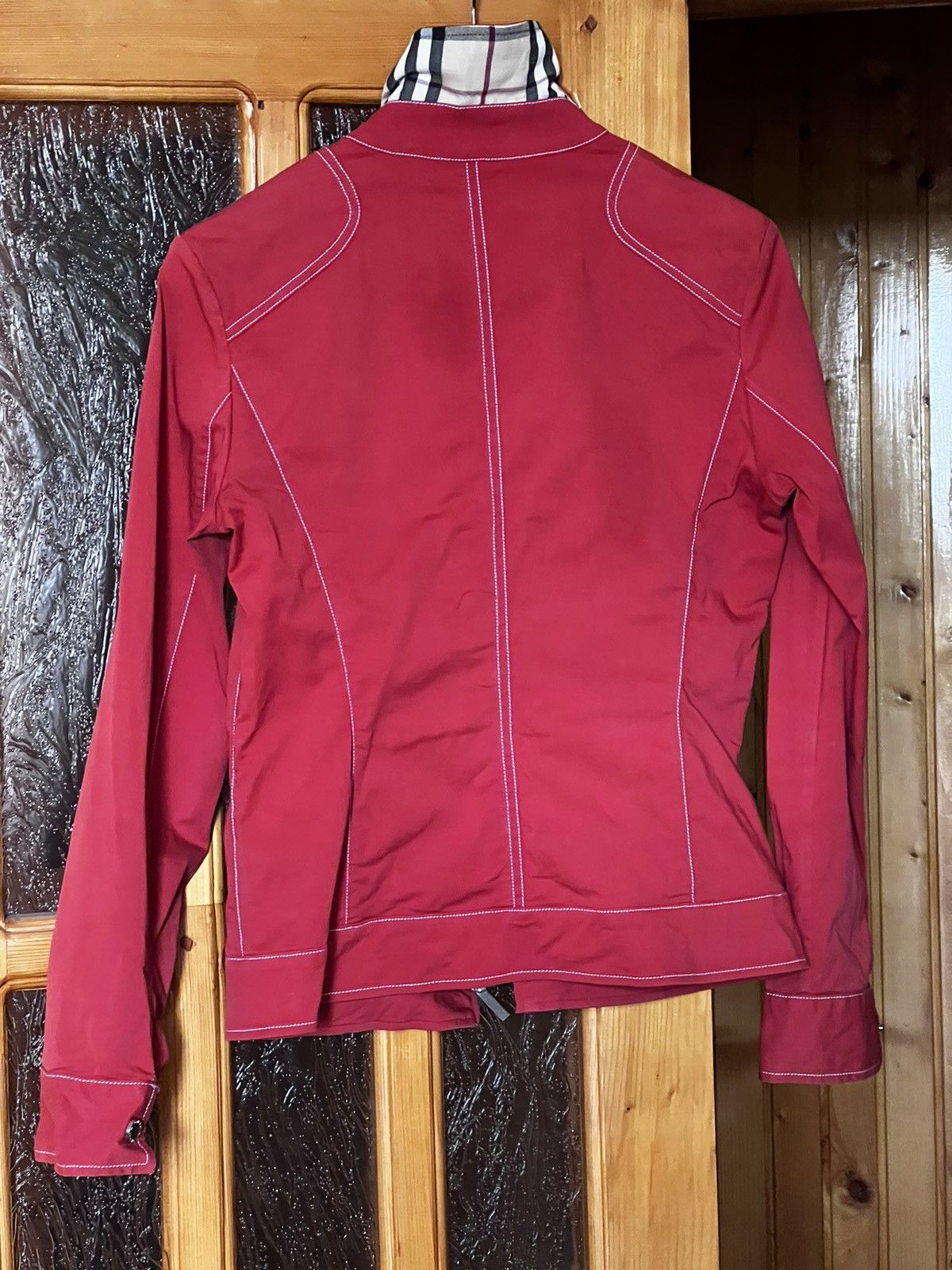 Burberry × Vintage Burberry London Check collared red jacket Size M / US 6-8 / IT 42-44 - 2 Thumbnail