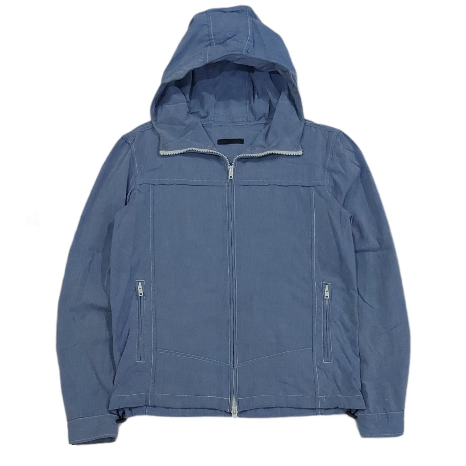 image of Hare Japan Denim Blue Hoodie Light Jacket, Men's (Size Small)