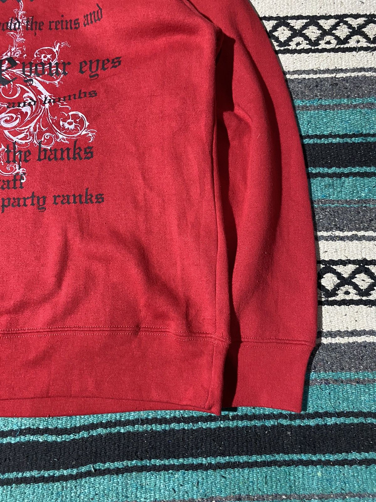 If Six Was Nine 2000s Craps - Poem Cross Red Sweatshirt Size US L / EU 52-54 / 3 - 6 Thumbnail