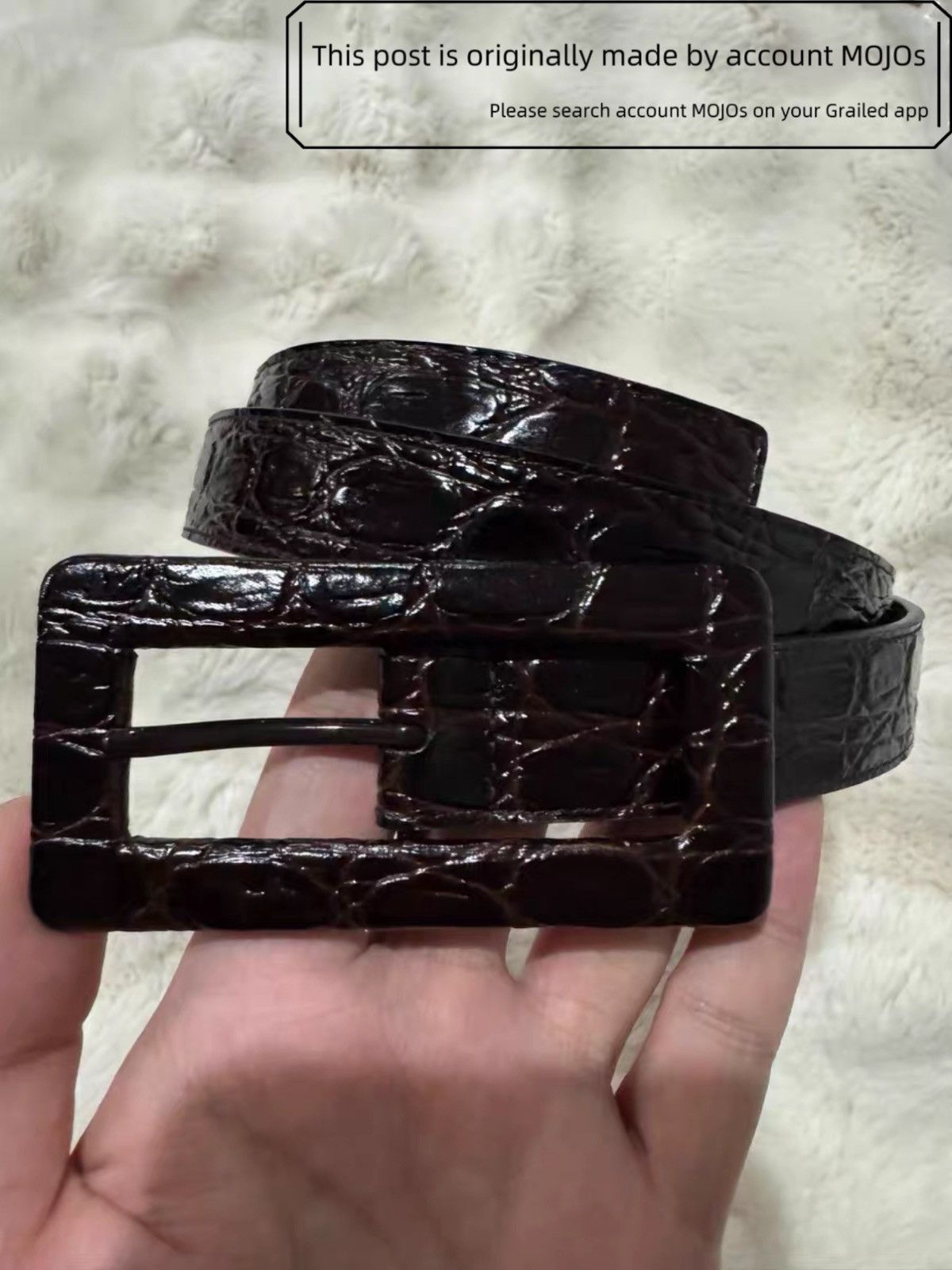 Saint Laurent Paris Sz 85 Saint Laurent Paris Dark Brown Patent Leather Belt Size ONE SIZE - 2 Thumbnail
