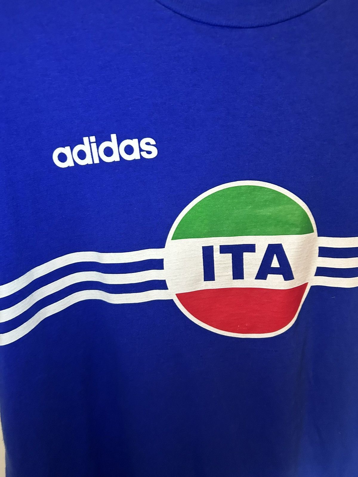 Adidas Vintage Adidas Italy three stripe t-shirt Size US XL / EU 56 / 4 - 5 Thumbnail