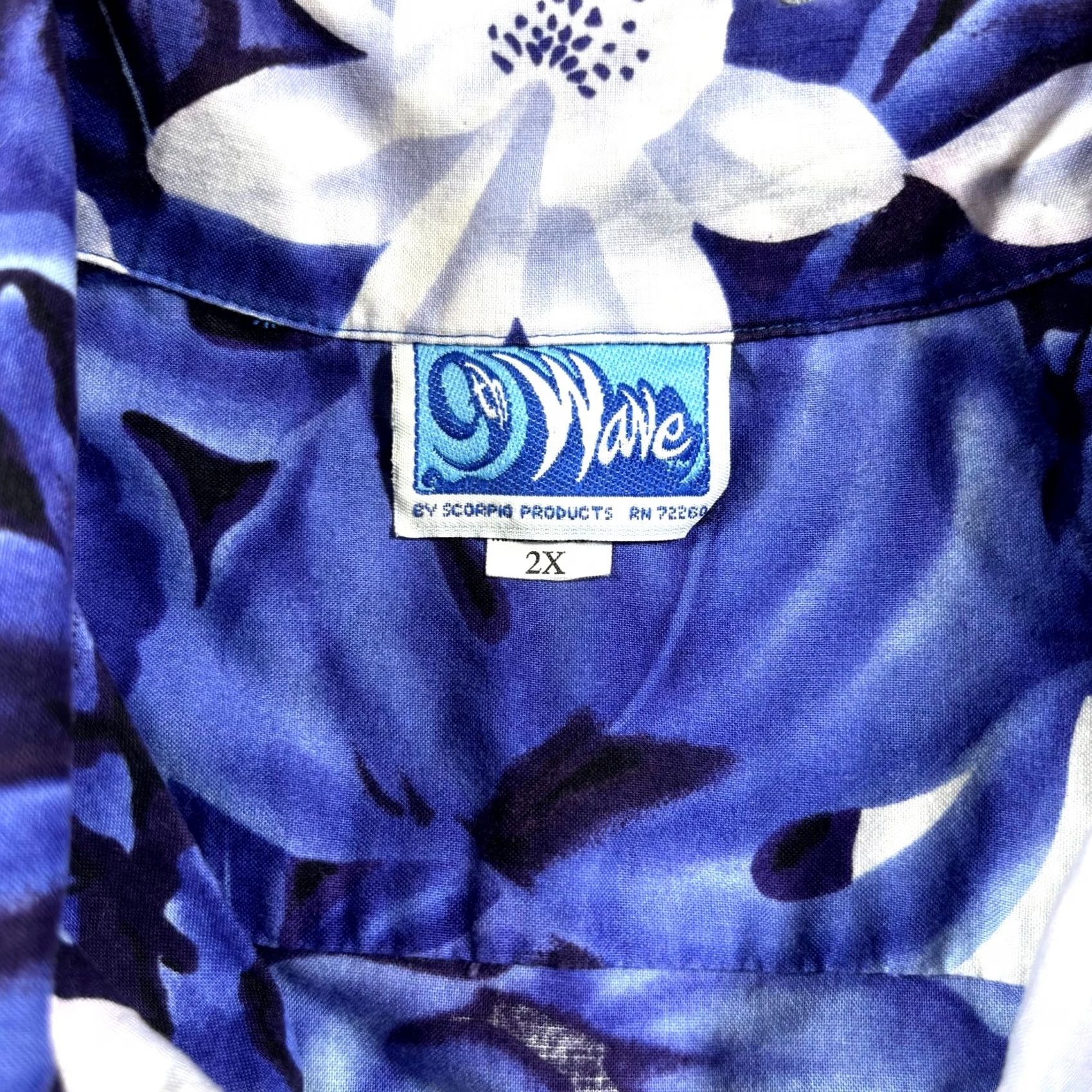 Vintage VTG 9th Wave Button-Up Shirt Women 2X Purple Floral Beach Hawaiian USA Size XXL / US 16-18 / IT 52-54 - 7 Thumbnail