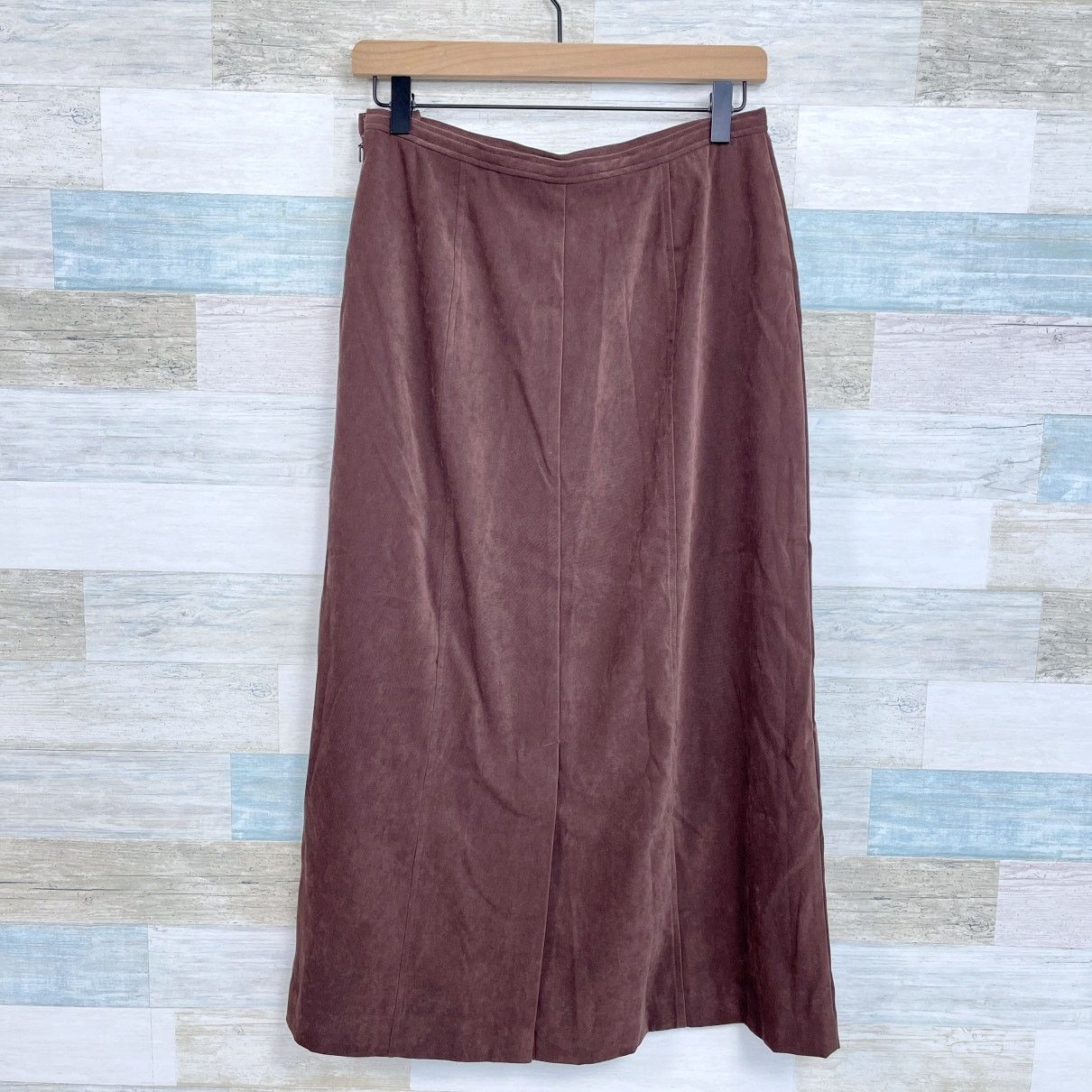 L.L. Bean LL Bean Vintage 90s Faux Suede Midi Pencil Skirt Brown 8P Size 30" / US 8 / IT 44 - 3 Thumbnail