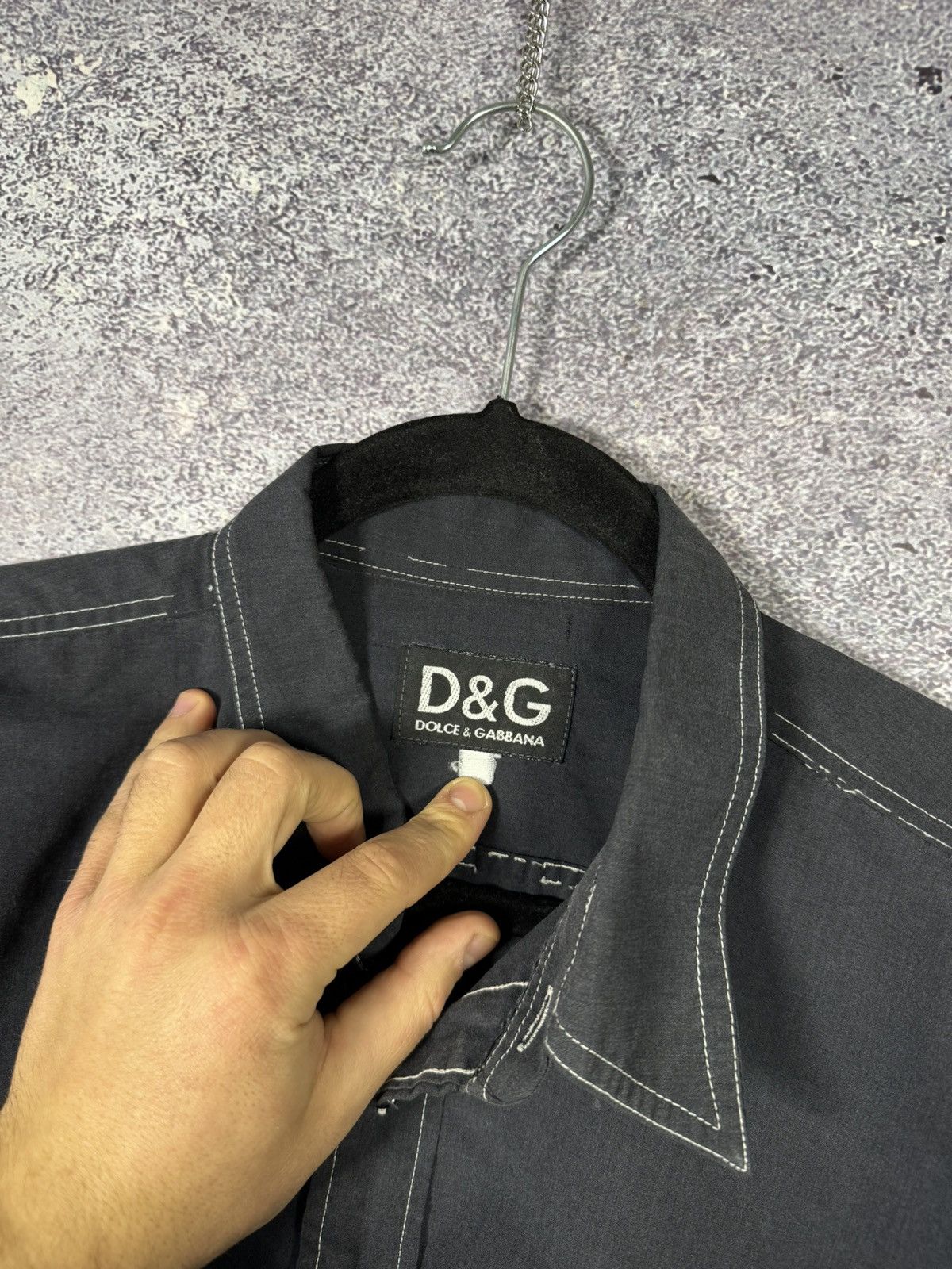 Dolce & Gabbana × Vintage Vintage Dolce Gabbana Shirt Black/Blue Top Woman Large Size L / US 10 / IT 46 - 6 Thumbnail