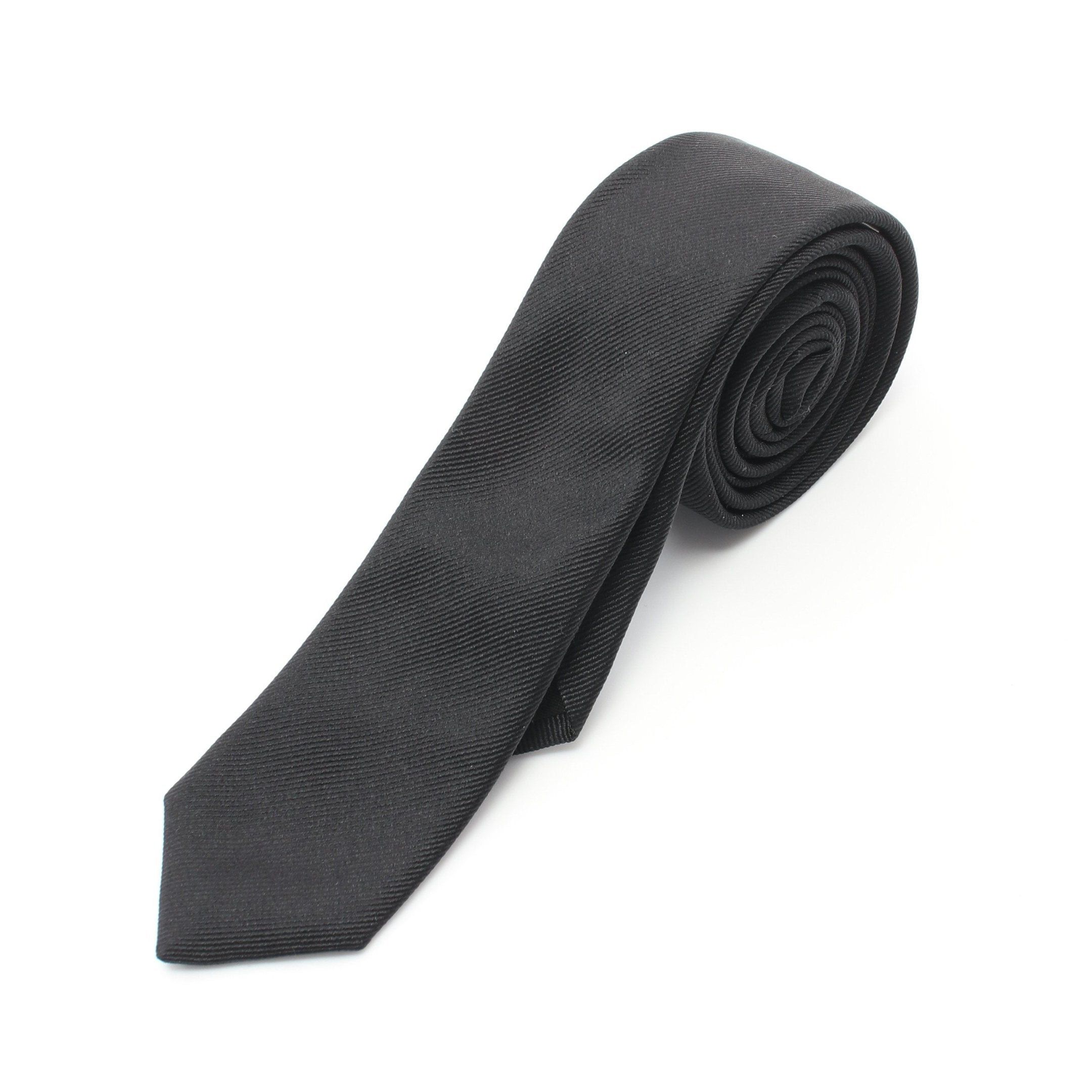 Yves Saint Laurent Yves Saint Laurent Skinny Tie Silk Black Size ONE SIZE - 1 Thumbnail