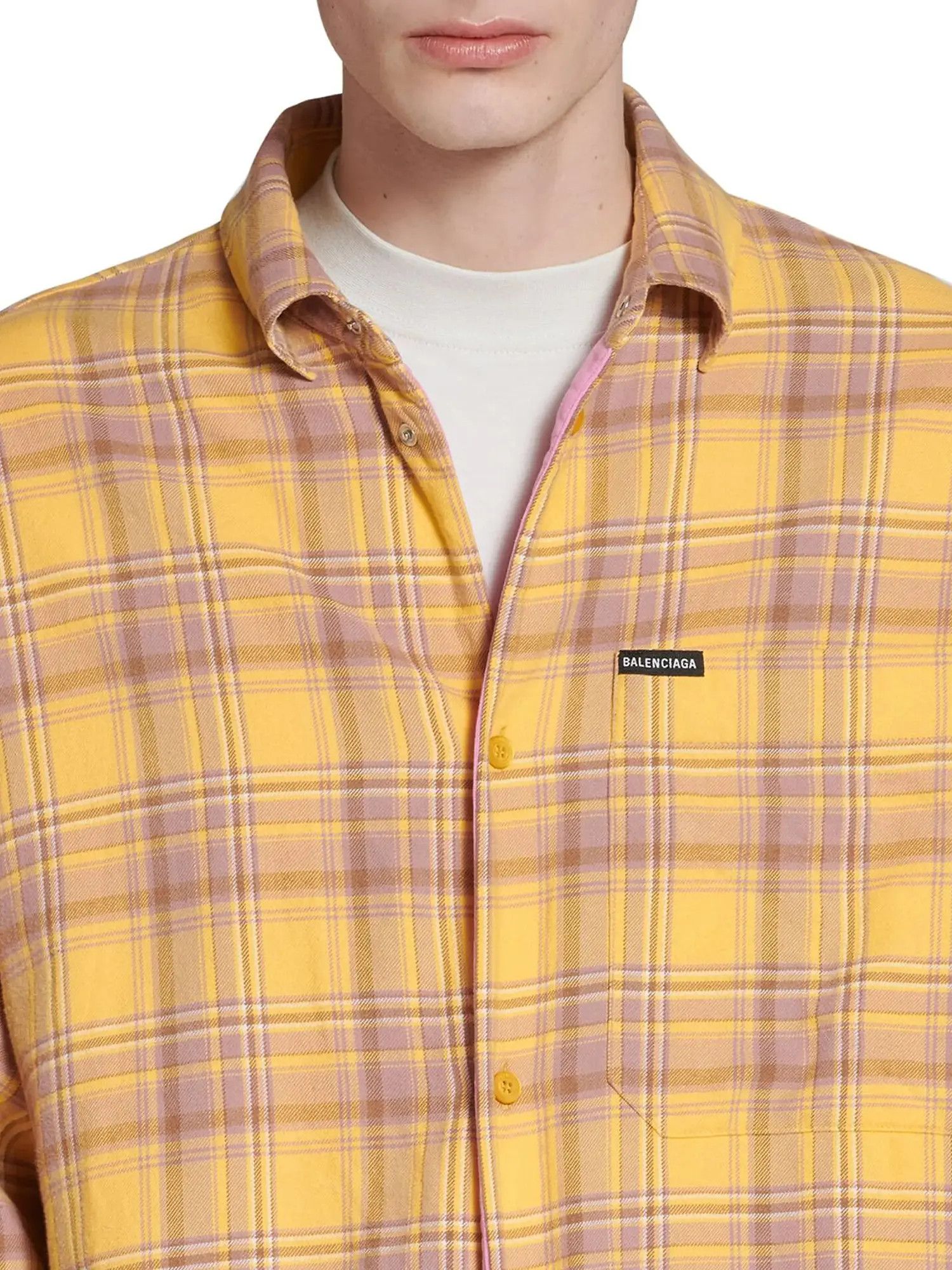 Balenciaga o1w1db10126 Lined Shirt Oversized in Multicolor Size US XL / EU 56 / 4 - 6 Thumbnail