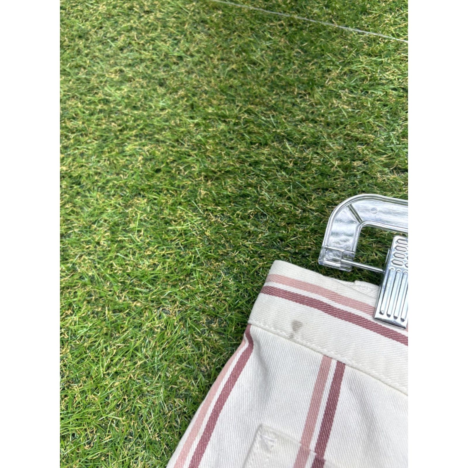 Gap Gap Pants Womens 10 White Striped High Rise Wide Leg Crop Twill Casual Pockets Size 32" / US 10 / IT 46 - 7 Thumbnail
