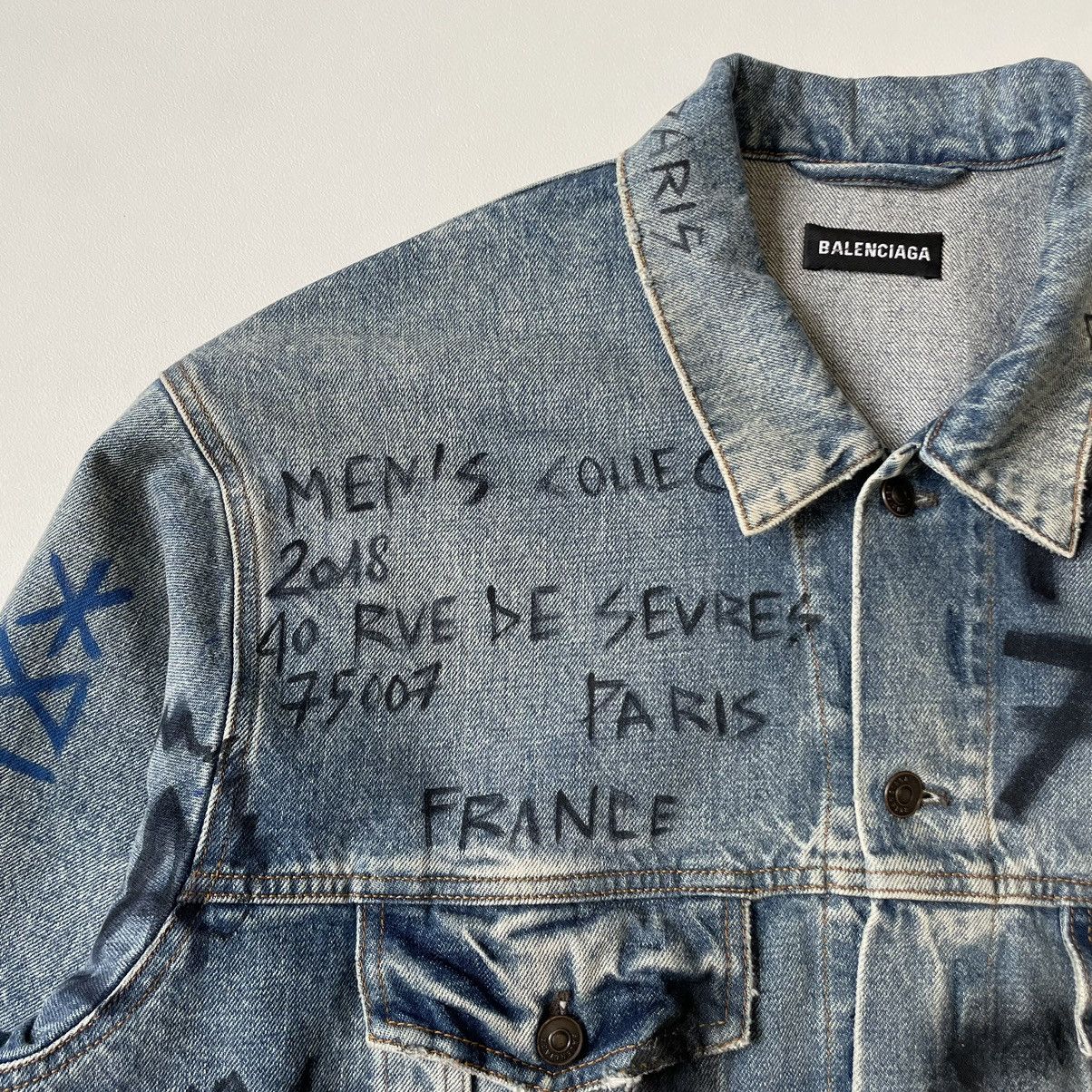 Balenciaga 2018 ‘Grafitti’ Denim Jacket Size US M / EU 48-50 / 2 - 4 Thumbnail