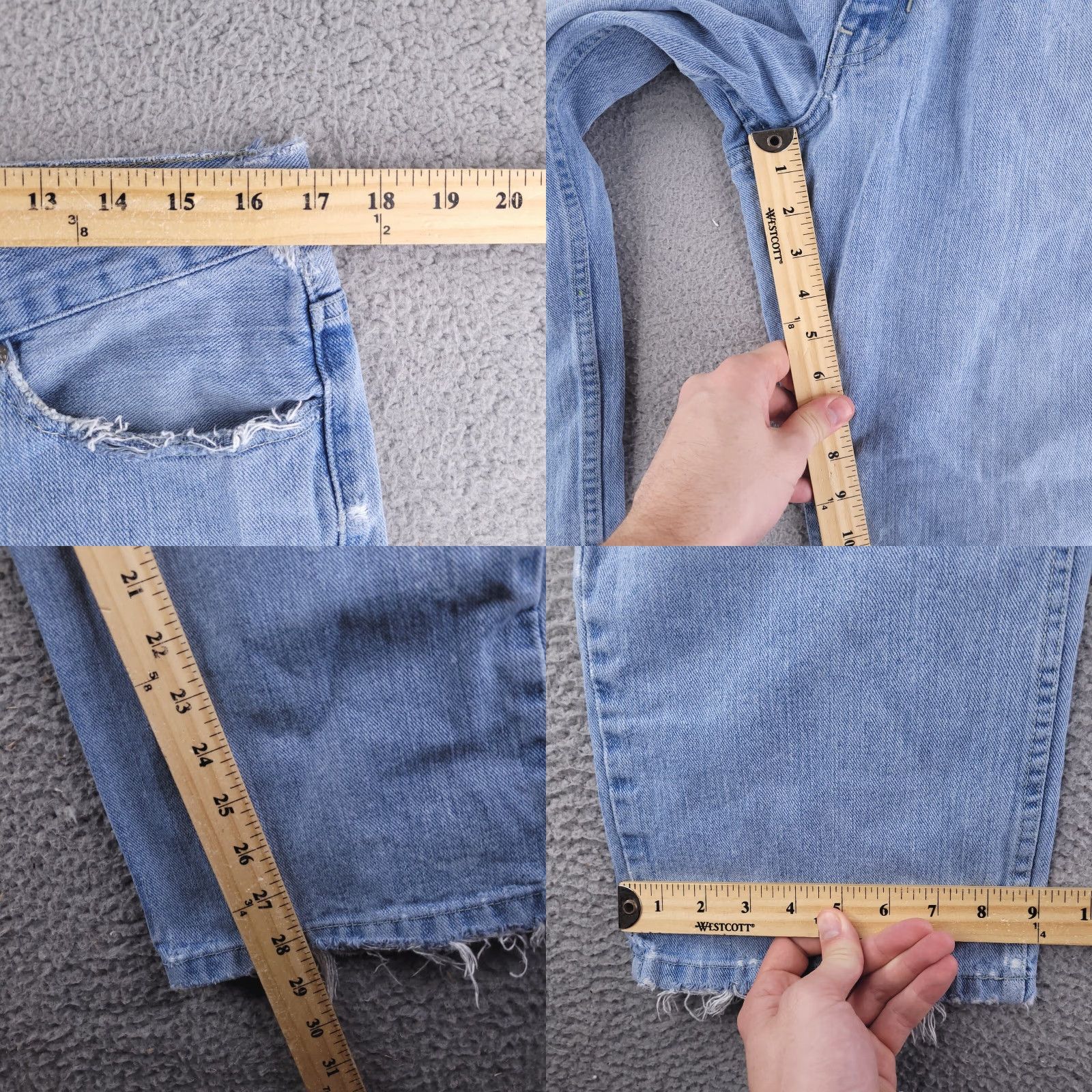 Izod VINTAGE Izod Jeans Mens 34x28 Blue Relaxed Distressed Light Wash Jeans Mens Size US 34 / EU 50 - 8 Thumbnail