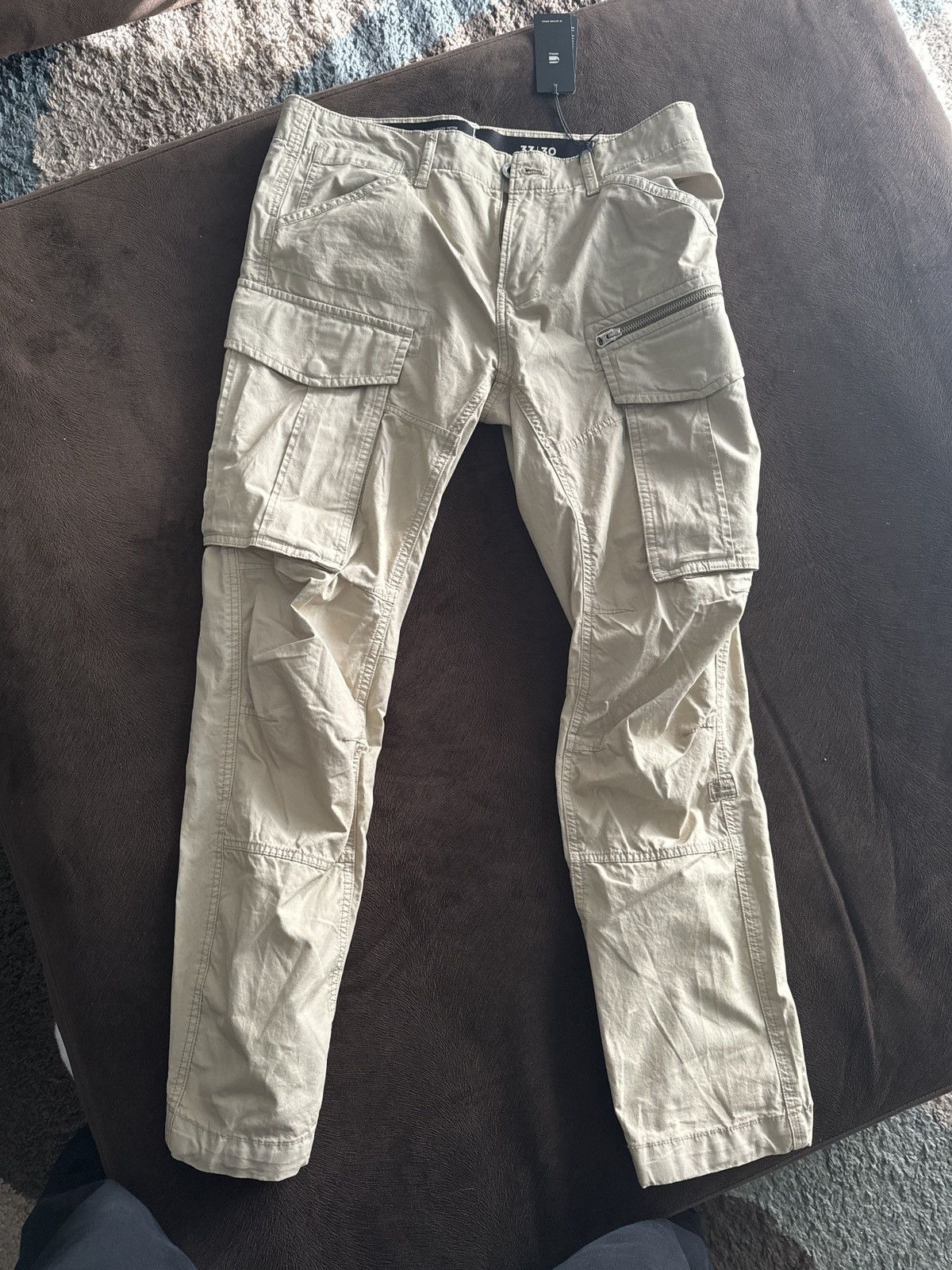 image of G Star Raw Gstar Raw Cargos in Khaki, Men's (Size 33)