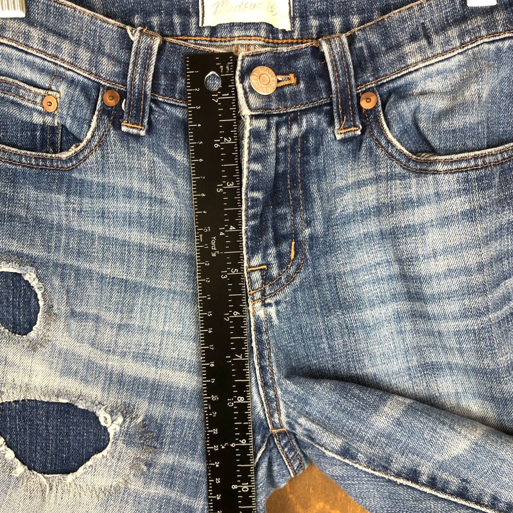 Madewell Madewell Jeans Blue Distressed Stretch Boyjean 26 Women's Regular Denim Mid Rise 28in Inseam 5-Pocket Size 26 Size 26" / US 2 / IT 38 - 7 Thumbnail