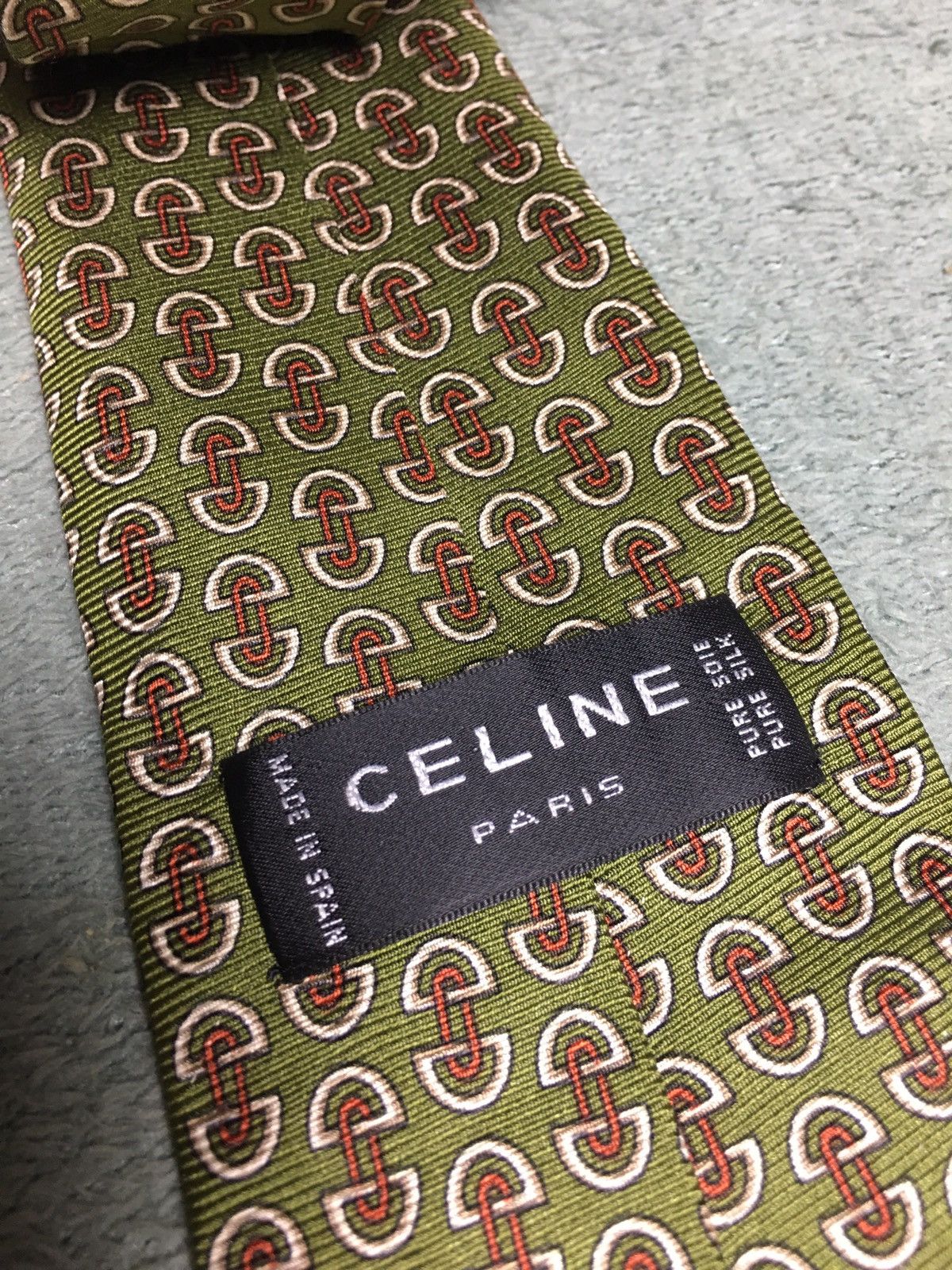 Celine CELINE Vintage Elegant Buckle Logo Italy Silk Mens Tie Size ONE SIZE - 2 Thumbnail