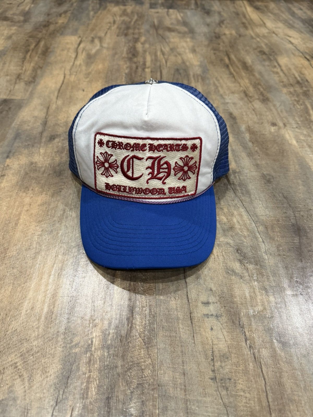 Chrome Hearts Hat Red White Blue Trucker Hat Chrome Hearts Red 