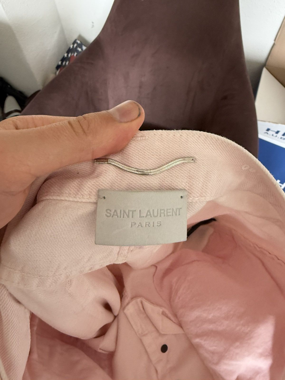 Saint Laurent Paris Pale Pink Straight-Leg Denim Jeans Size US 29 - 13 Thumbnail