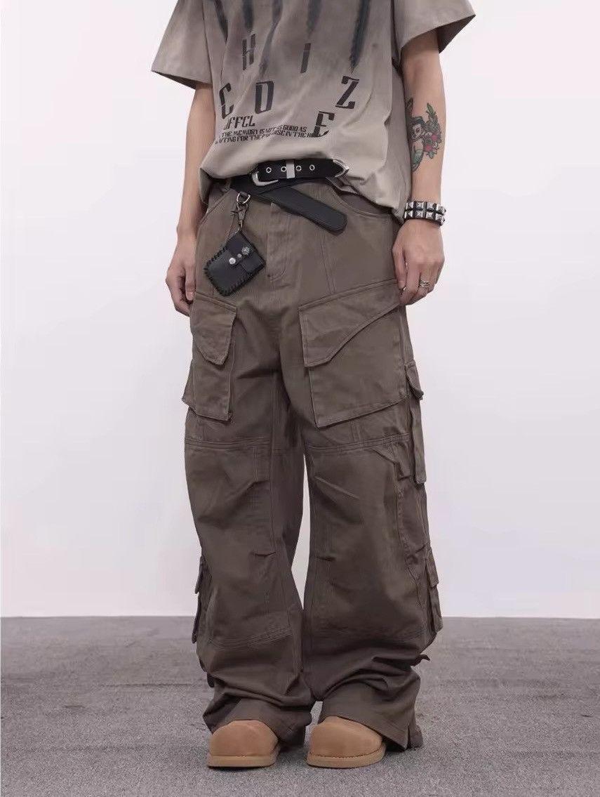Designer × Vintage Vintage Zipper Leg Cargo Heavy Pants Trousers Size US 31 - 1 Thumbnail