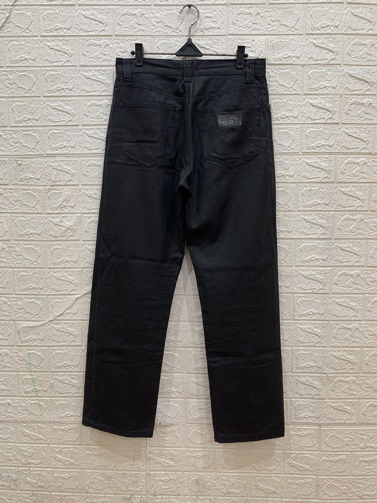 Versace Vintage Versace black wax denim pants Size US 31 - 1 Thumbnail