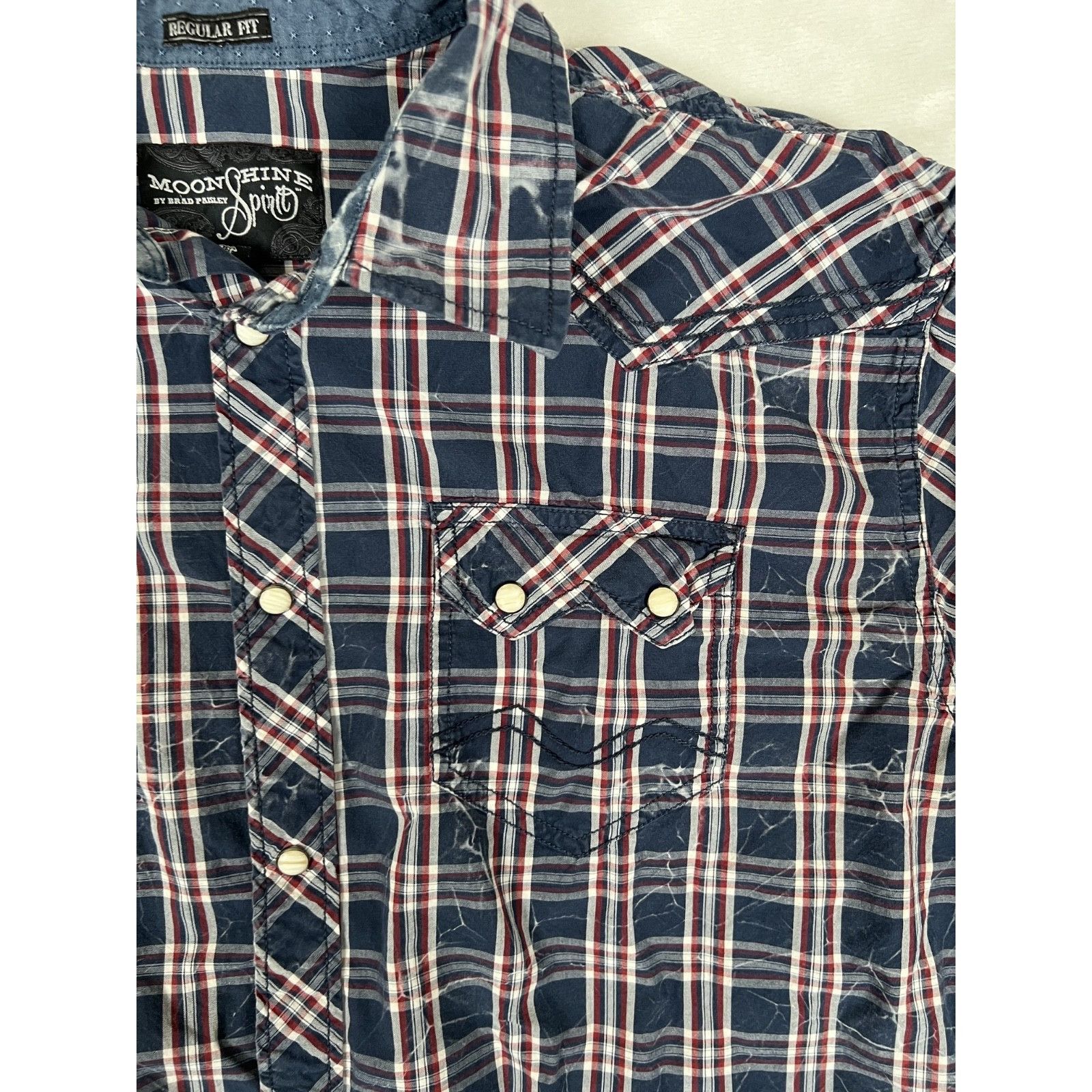 Other Moonshine Spirit Shirt Mens Large Blue Plaid Western Snap Fr Size US L / EU 52-54 / 3 - 2 Thumbnail