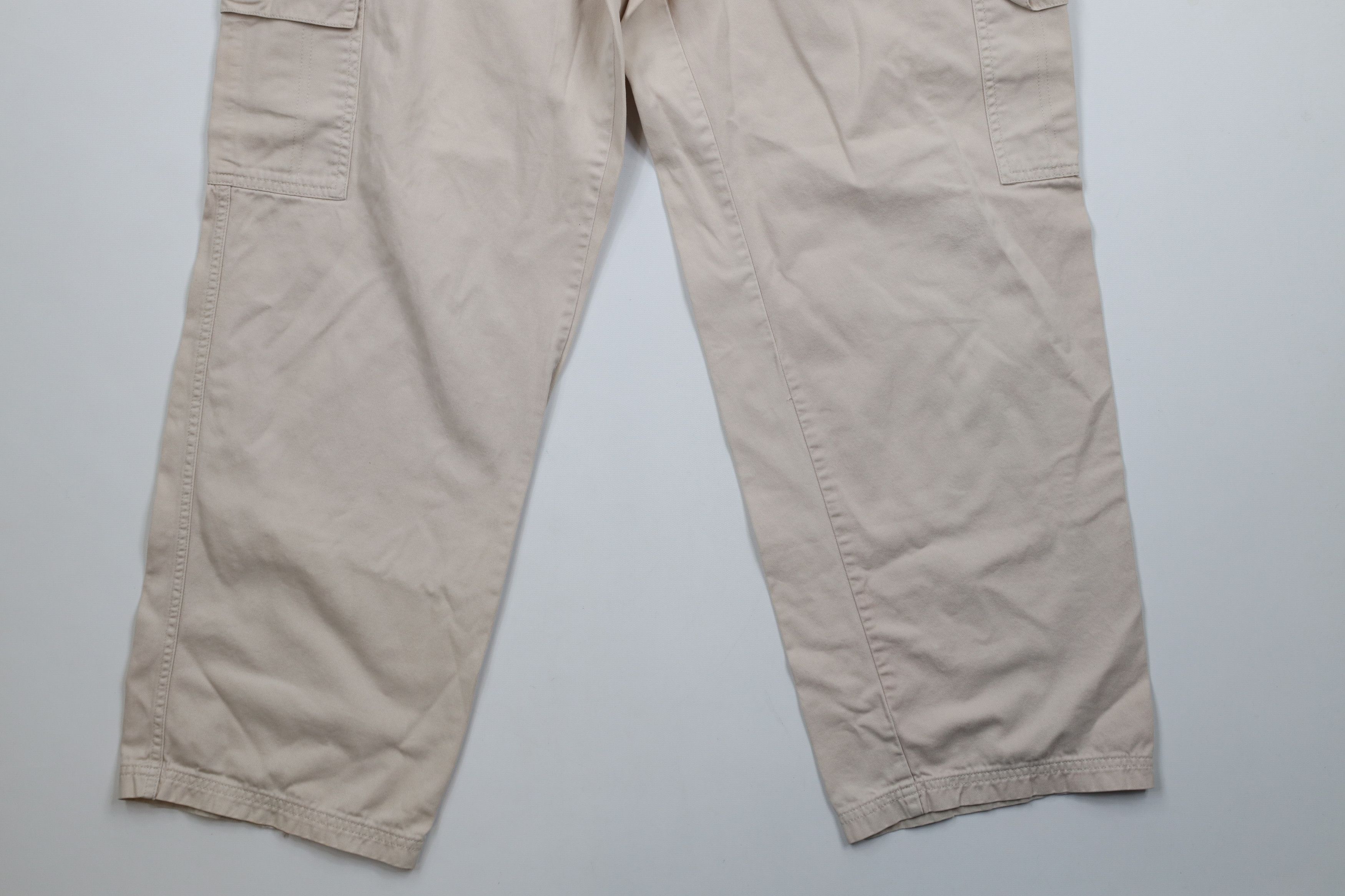 Vintage Vintage 90s Y2K Streetwear Baggy Wide Leg Cargo Pants Beige Size 36" / US 14 / IT 50 - 4 Thumbnail