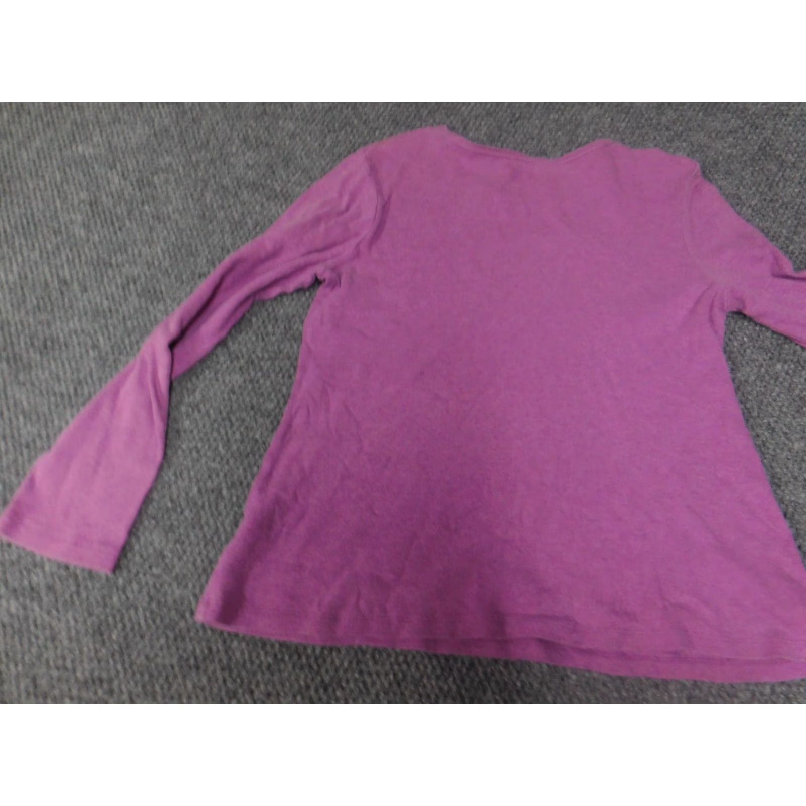 Croft & Barrow Croft & Barrow Womens Blouse M Purple Pullover Casual Crew Neck Long Sleeve Cotton Polyester Rayon Regular Breathable Classic Size M / US 6-8 / IT 42-44 - 7 Thumbnail