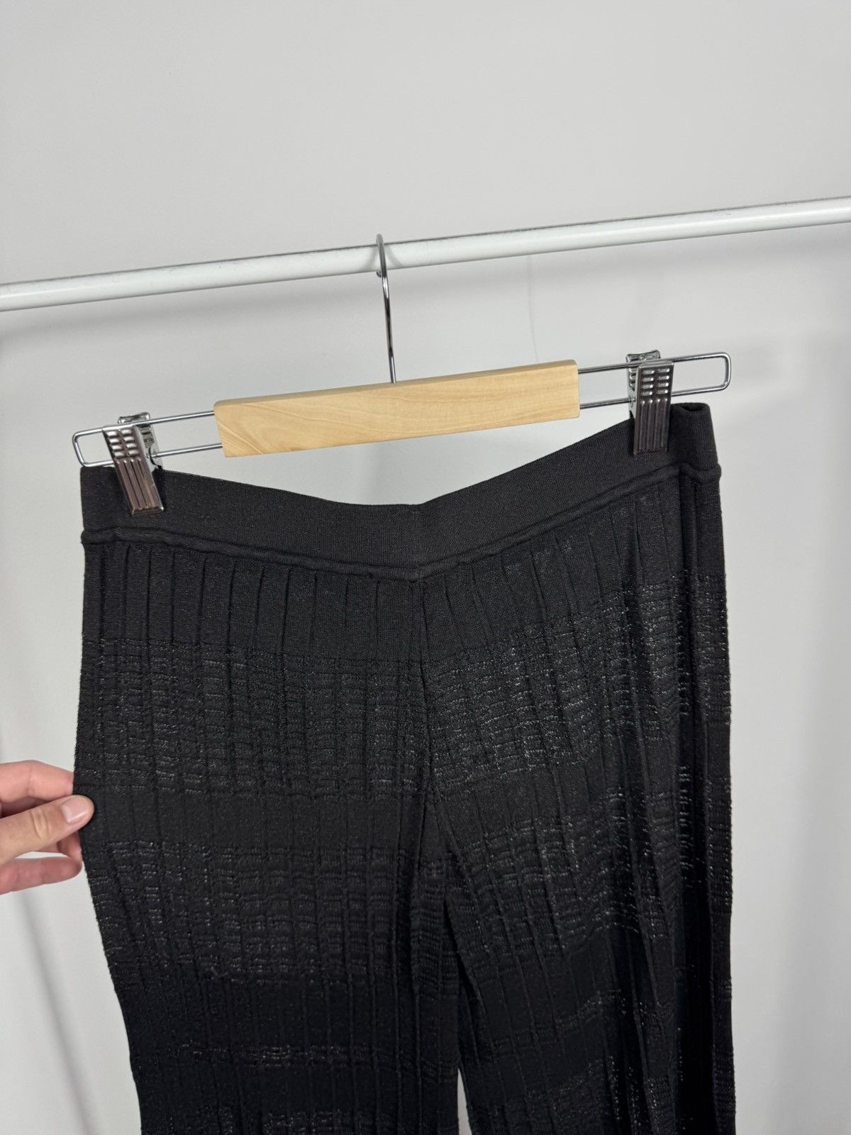 Other Falconeri Black Pleated Wide Leg Pants Shiny Knit Trousers S Size 28" / US 6 / IT 42 - 15 Thumbnail