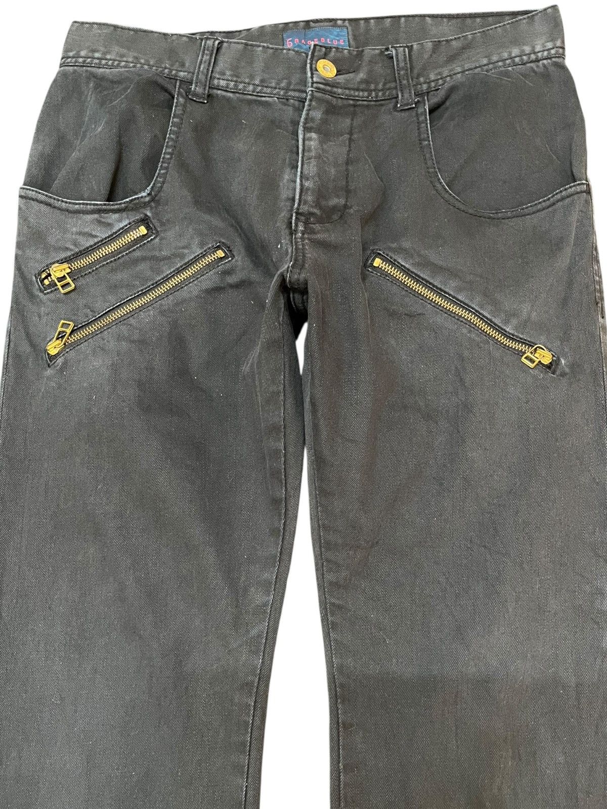RAGEBLUE × Vintage Vintage Rageblue Dark Black Zipper Detail Punk Denim Size US 30 / EU 46 - 2 Thumbnail