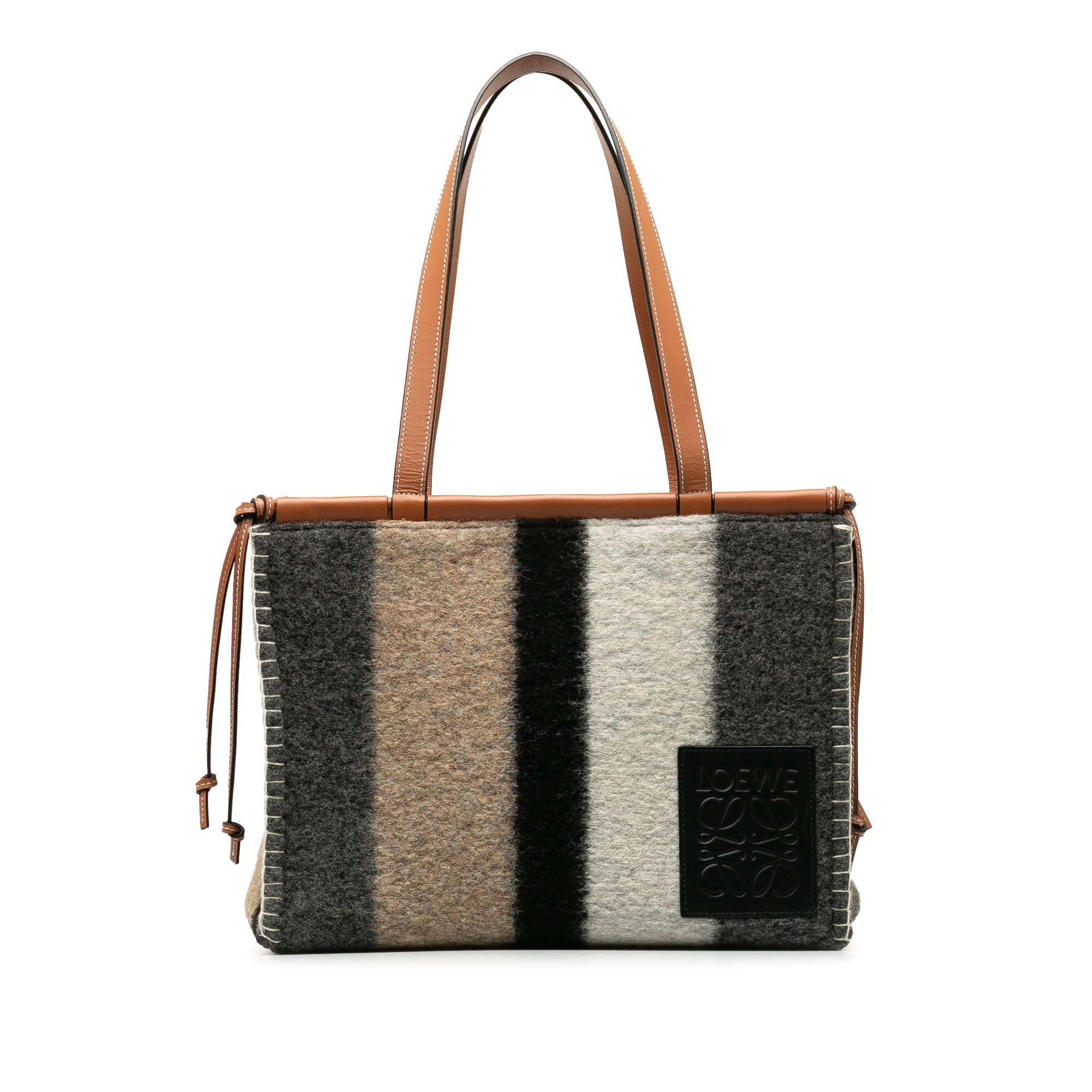 image of Loewe Paula's Ibiza Wool Cushion Tote Tote Bag in Grey, Women's