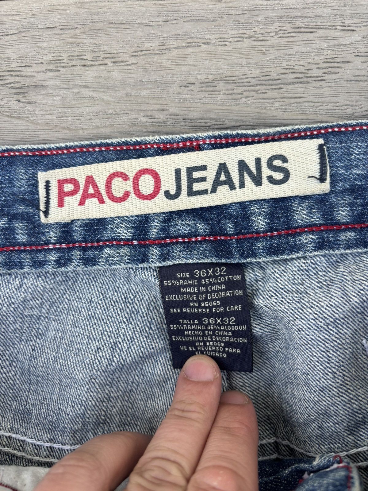 Other Vintage 2005 Paco Jeans Barcode Patch Baggy Denim 36x32 Y2K Size US 36 / EU 52 - 3 Thumbnail