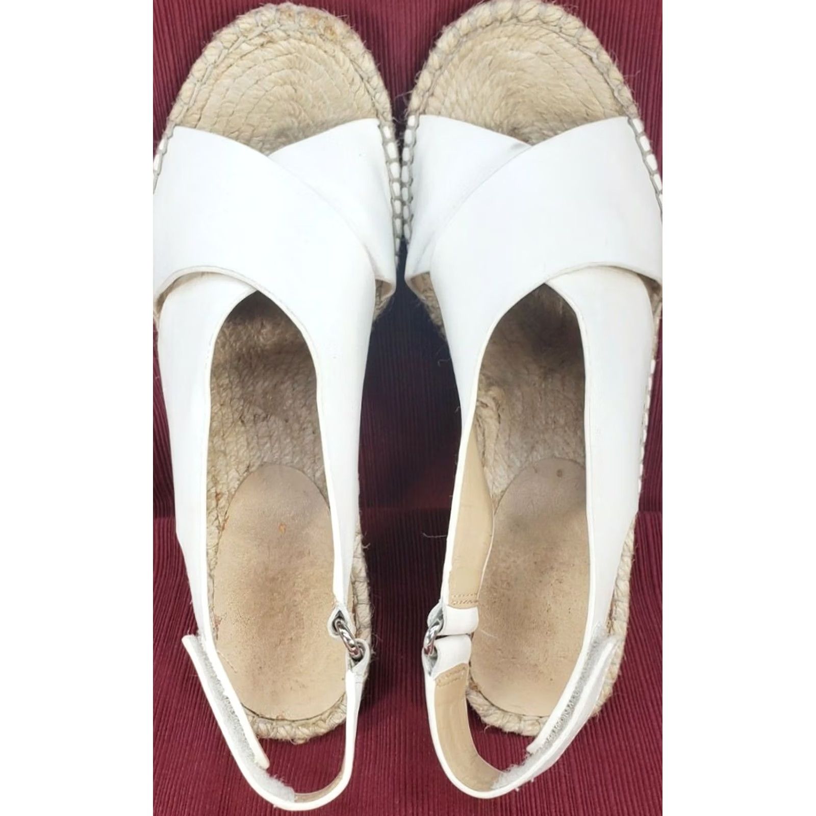 Isaac Mizrahi Isaac Mizrahi Sandal Women's Size 7 White Wedge Espadrille Slingback Crossover Size US 7 / IT 37 - 6 Thumbnail
