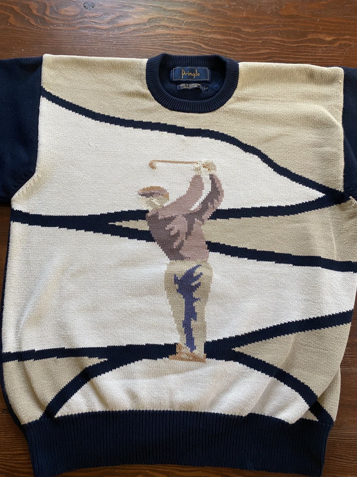 Pringle Of Scotland Vintage 90’s Pringle Golfer Big Image Knit Sweater Size US M / EU 48-50 / 2 - 3 Thumbnail