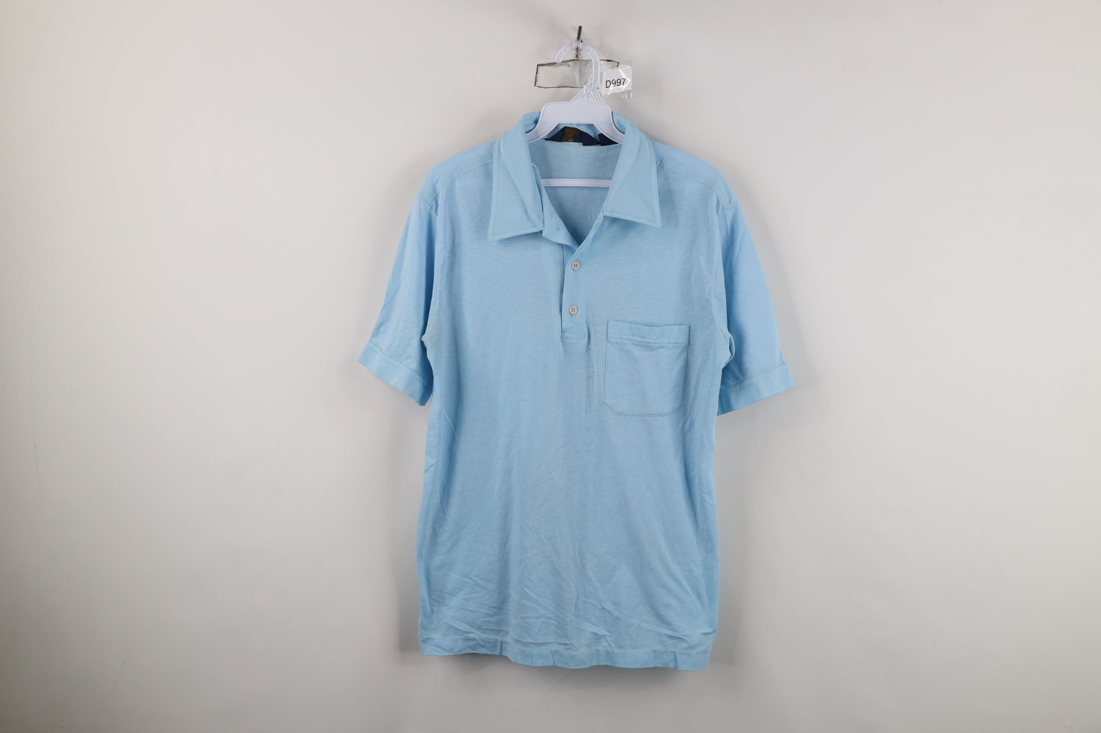 Vintage Vintage 70s Streetwear Knit Collared Golf Polo Shirt Blue Size US L / EU 52-54 / 3 - 1 Thumbnail