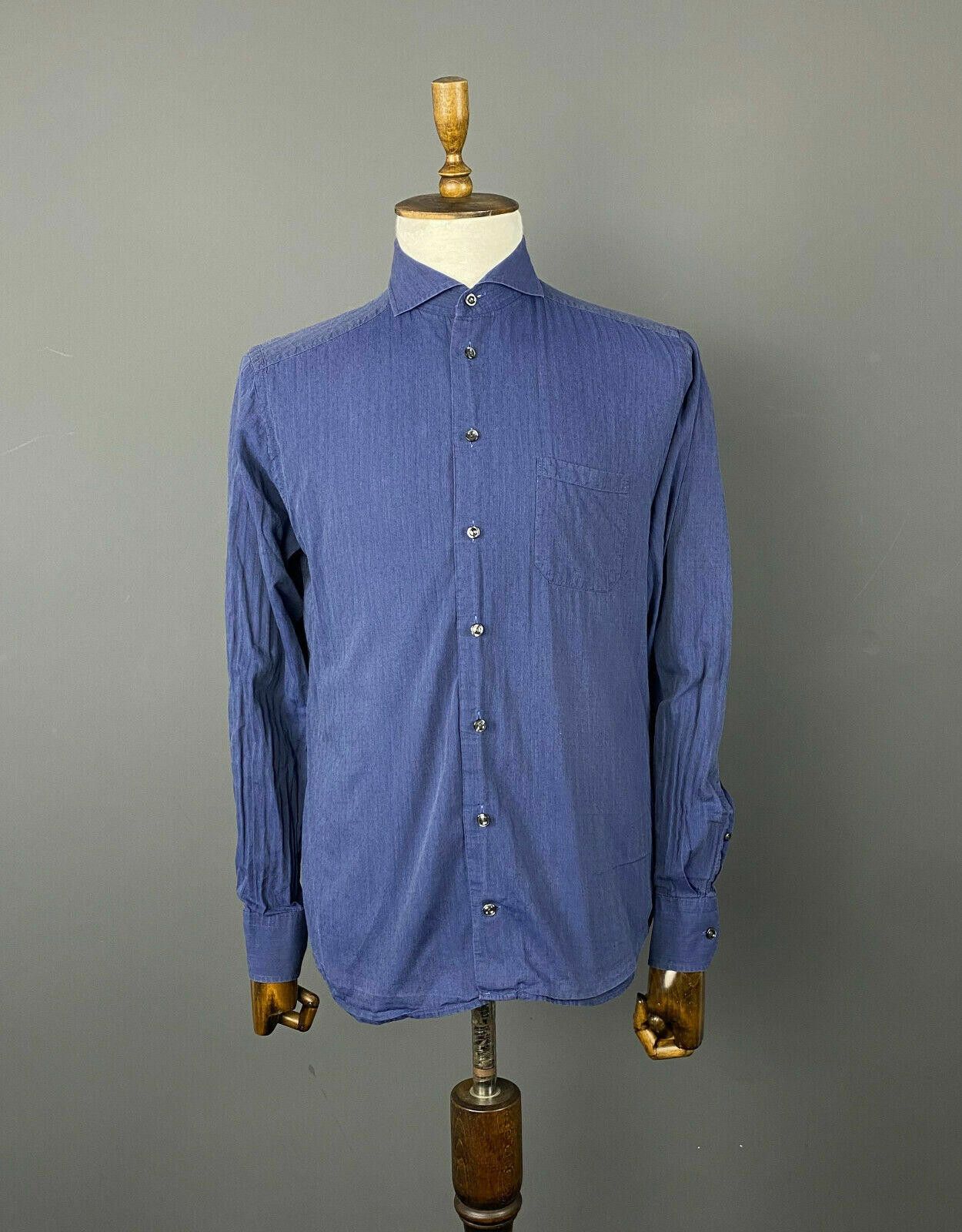 Eton Men ETON Slim Fit Blue Long Sleeve Button Up Shirt Size 41 Size US M / EU 48-50 / 2 - 1 Thumbnail