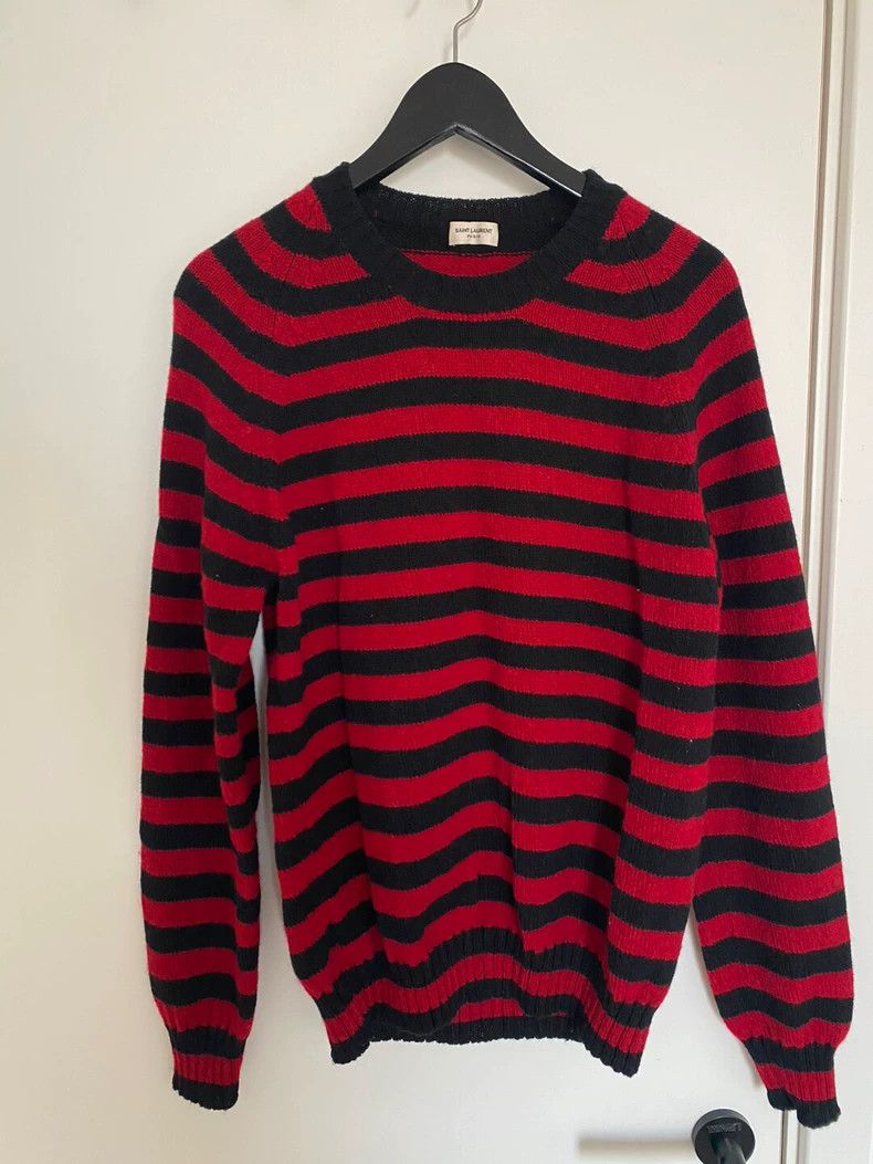 Saint Laurent Paris Saint Laurent Wool red and black stripes sweater 2504-Nexta Size US XL / EU 56 / 4 - 1 Thumbnail