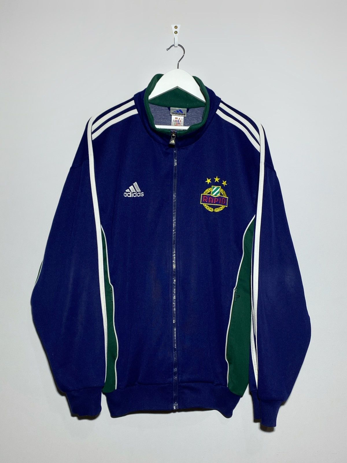 Adidas Vintage 90s Rapid Wien Retro Football Track Top Jacket Size US L / EU 52-54 / 3 - 1 Thumbnail