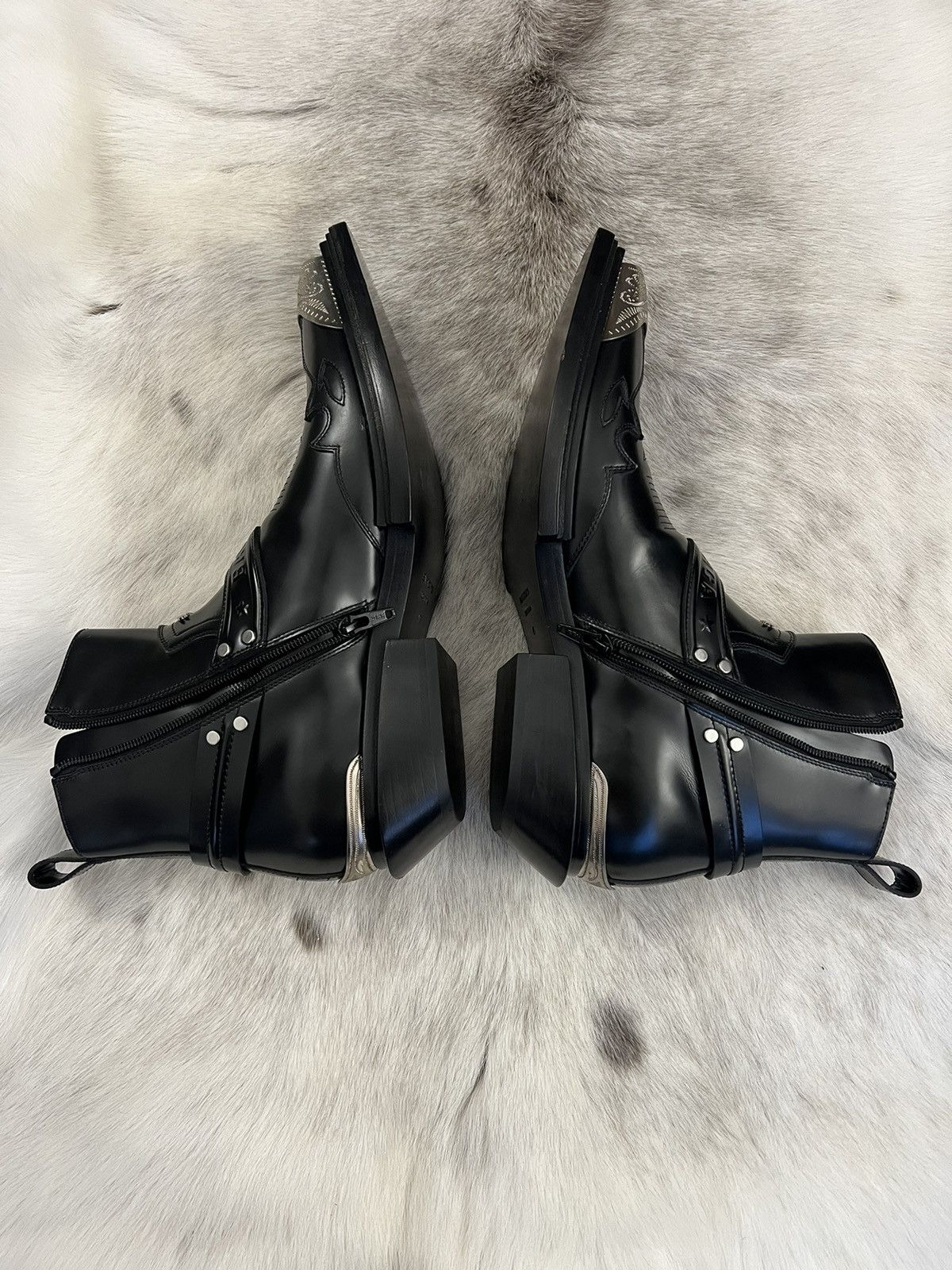 Balenciaga 🚨 Cowboy Balenciaga Santiag Boots - Black Leather Size US 8 / EU 41 - 6 Thumbnail