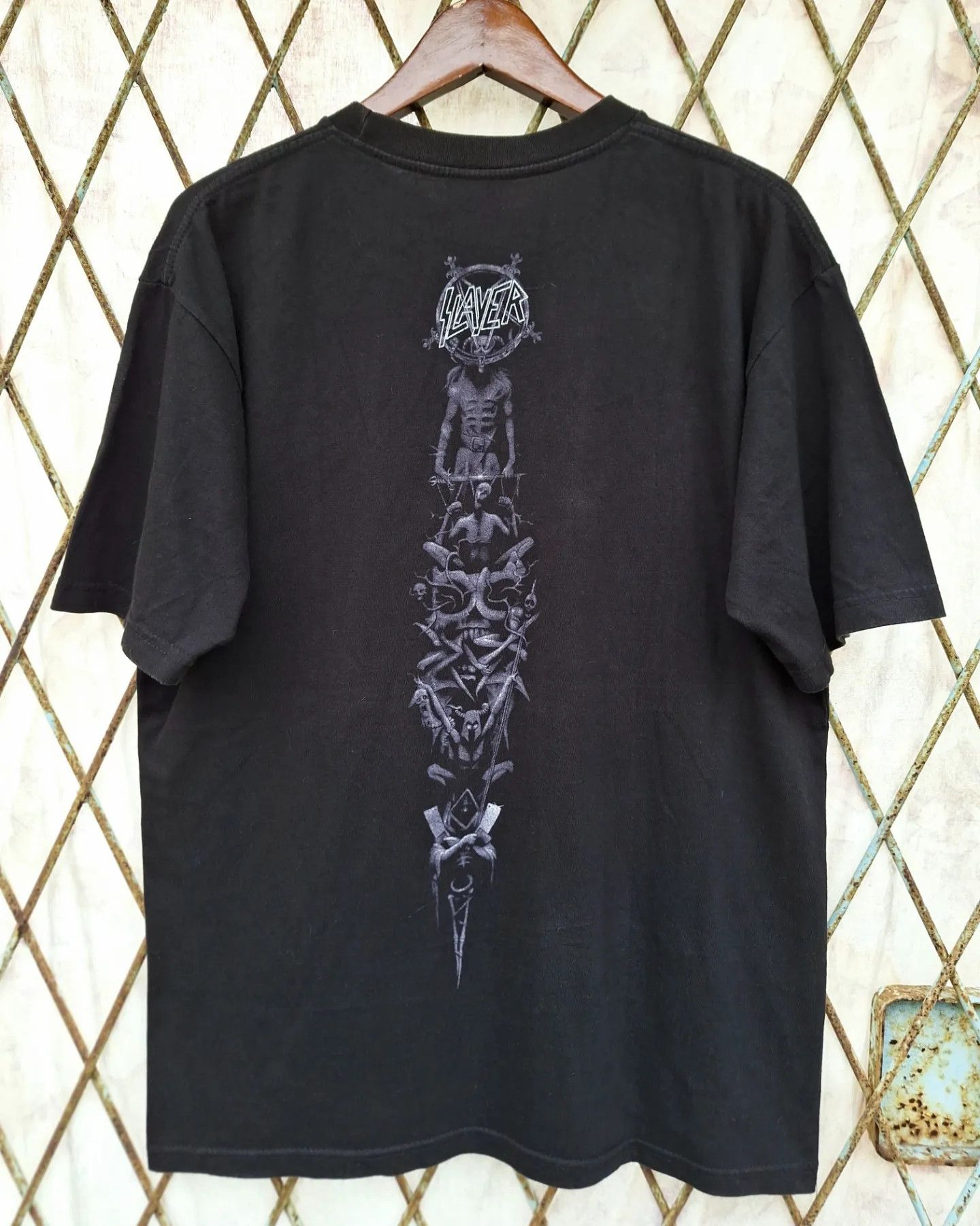 Band Tees 🔥RARE🔥 Vintage 90s Slayer Divine Intervention album metal Size US XL / EU 56 / 4 - 2 Thumbnail