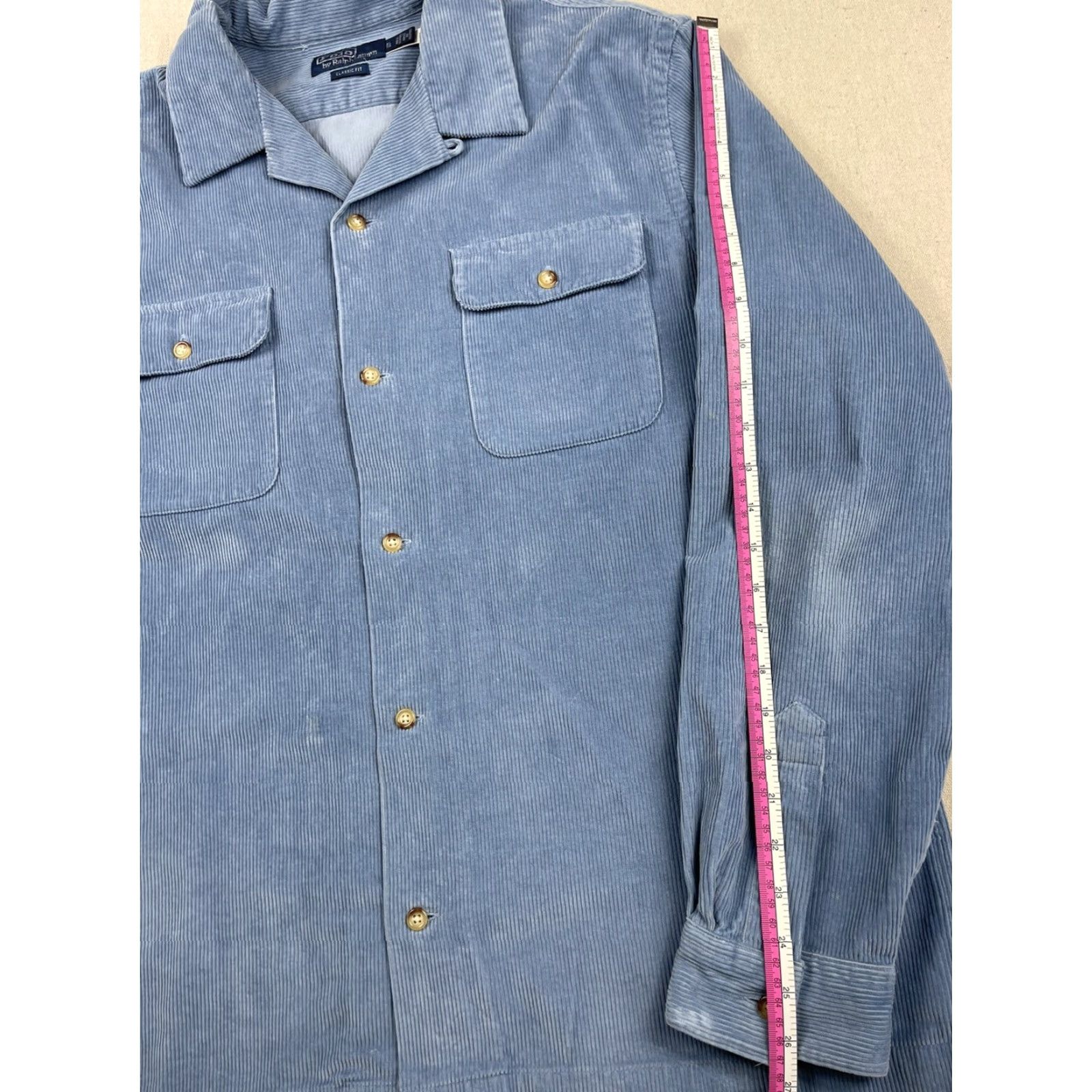 Polo Ralph Lauren Polo Ralph Lauren Shacket Corduroy Button-Up Shirt XL Men Blue Pockets Classic Fit Button-Up Shirt Men Size US XL / EU 56 / 4 - 5 Thumbnail