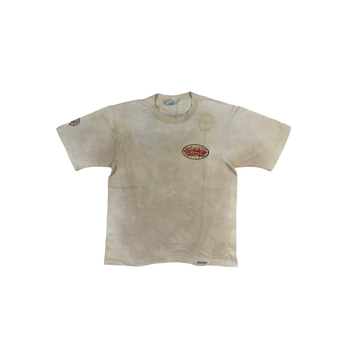 image of Vintage Crazy Shirts X Hawaii Dyed Kona Coffee Tee in White, Men's (Size Small)
