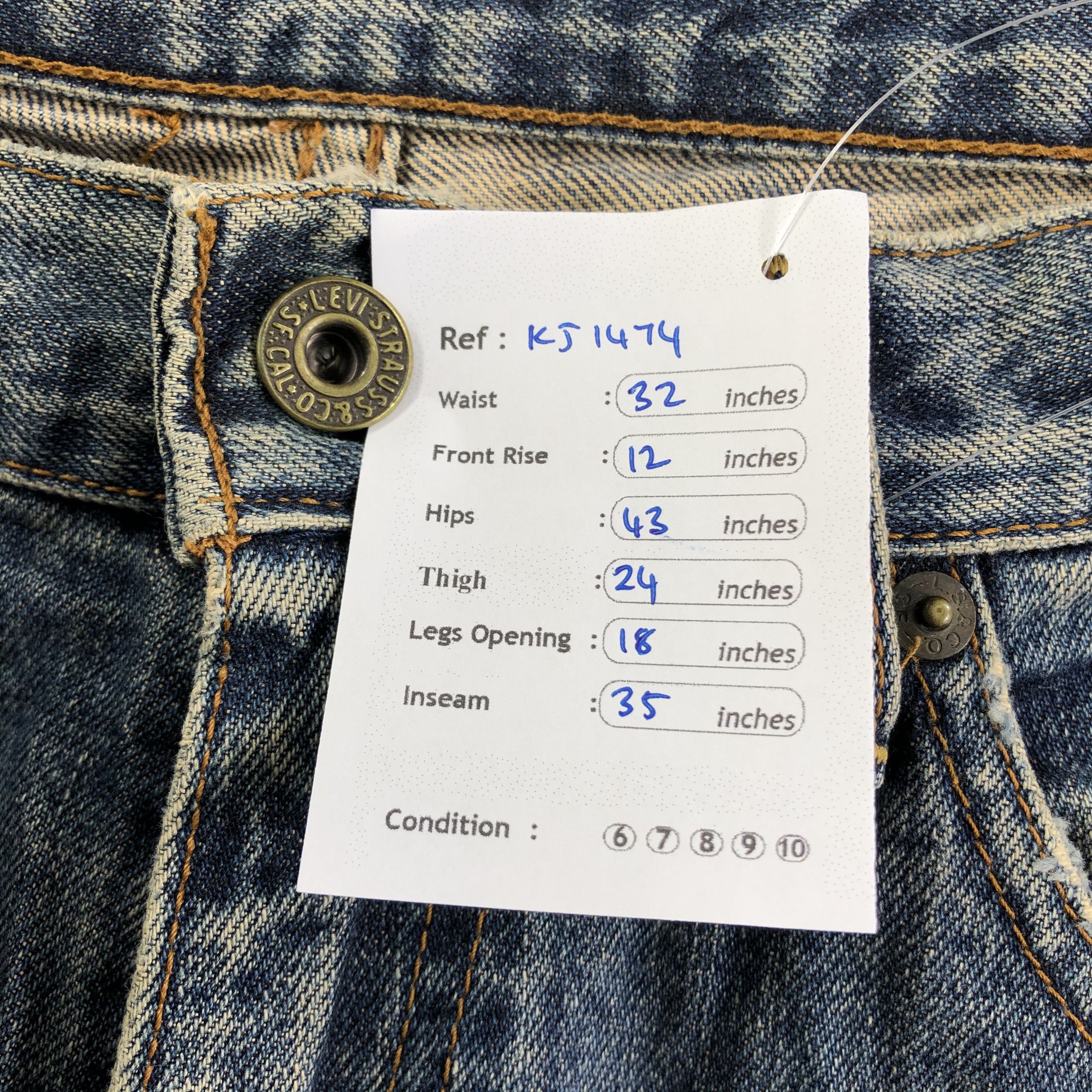 Levi's Vintage Levis 504 Jeans Rusty Distress Denim KJ1474 Size US 32 / EU 48 - 14 Thumbnail