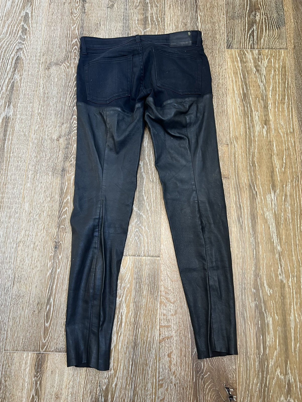 R13 Womens R13 Leather Chaps Jeans Black Size 26" / US 2 / IT 38 - 2 Thumbnail