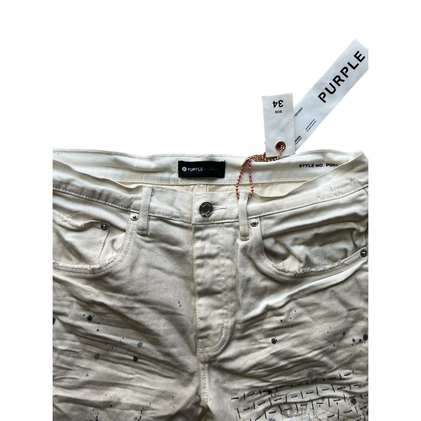 Purple Brand Purple Brand Jeans Mens Slim Fit P001 Cream Size 34/32 Size US 34 / EU 50 - 5 Thumbnail