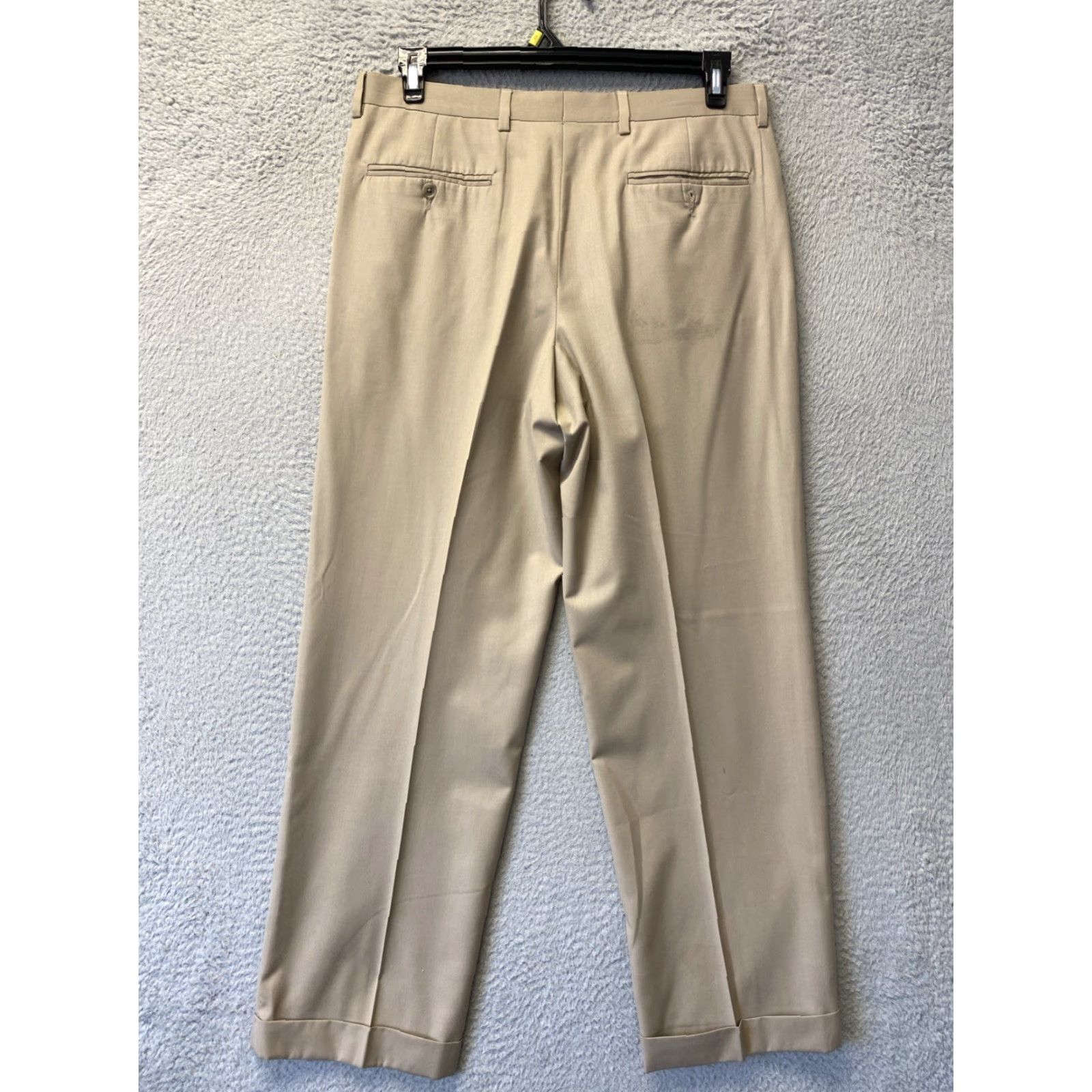 Polo Ralph Lauren VINTAGE Polo Ralph Lauren Dress Pants Mens 34x30 Beige Wool Pleated Front Zipper 1980s USA Men's Pants Size US 34 / EU 50 - 7 Thumbnail