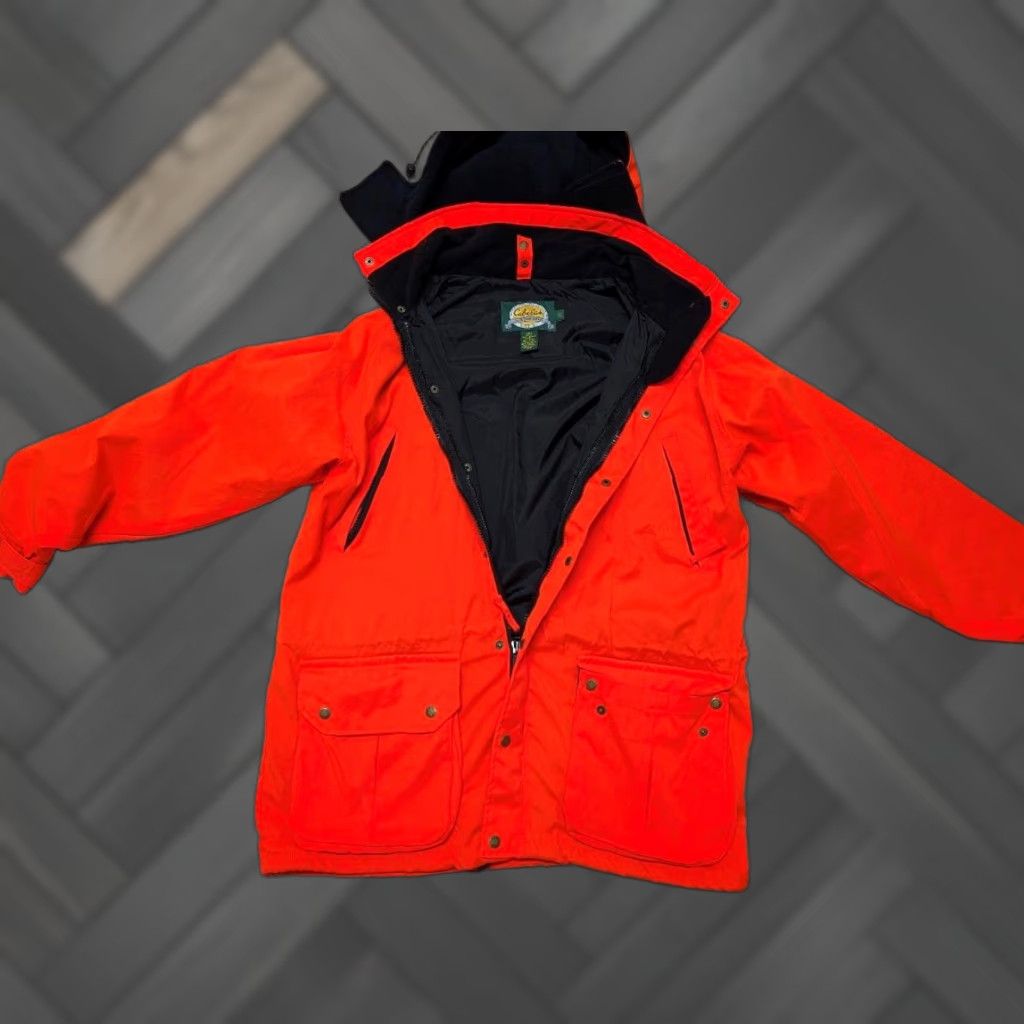 Vintage VINTAGE Cabela's parka coat ORANGE camouflage M TALL hooded HUNTING acrylic coat Men Orange Camouflage 90s Hunting Mens Size US M / EU 48-50 / 2 - 1 Thumbnail
