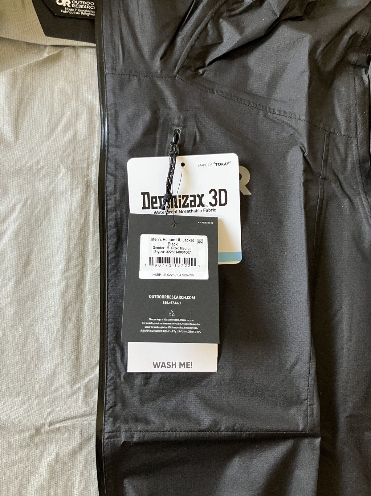 Outdoor Research Helium UL Rain Jacket Black Size US M / EU 48-50 / 2 - 5 Thumbnail